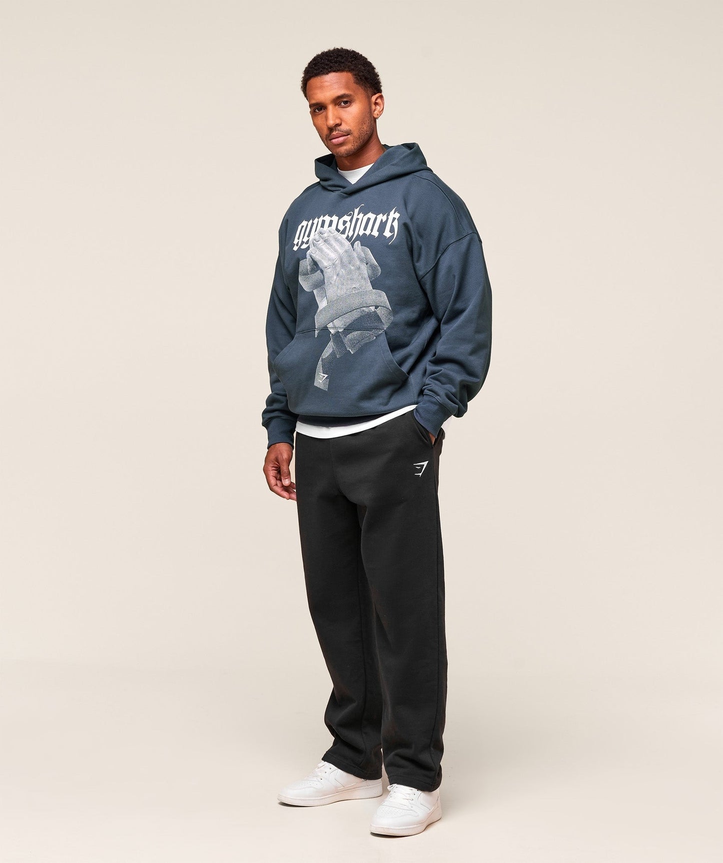 Gymshark Prayer Hands Hoodie - Titanium Blue