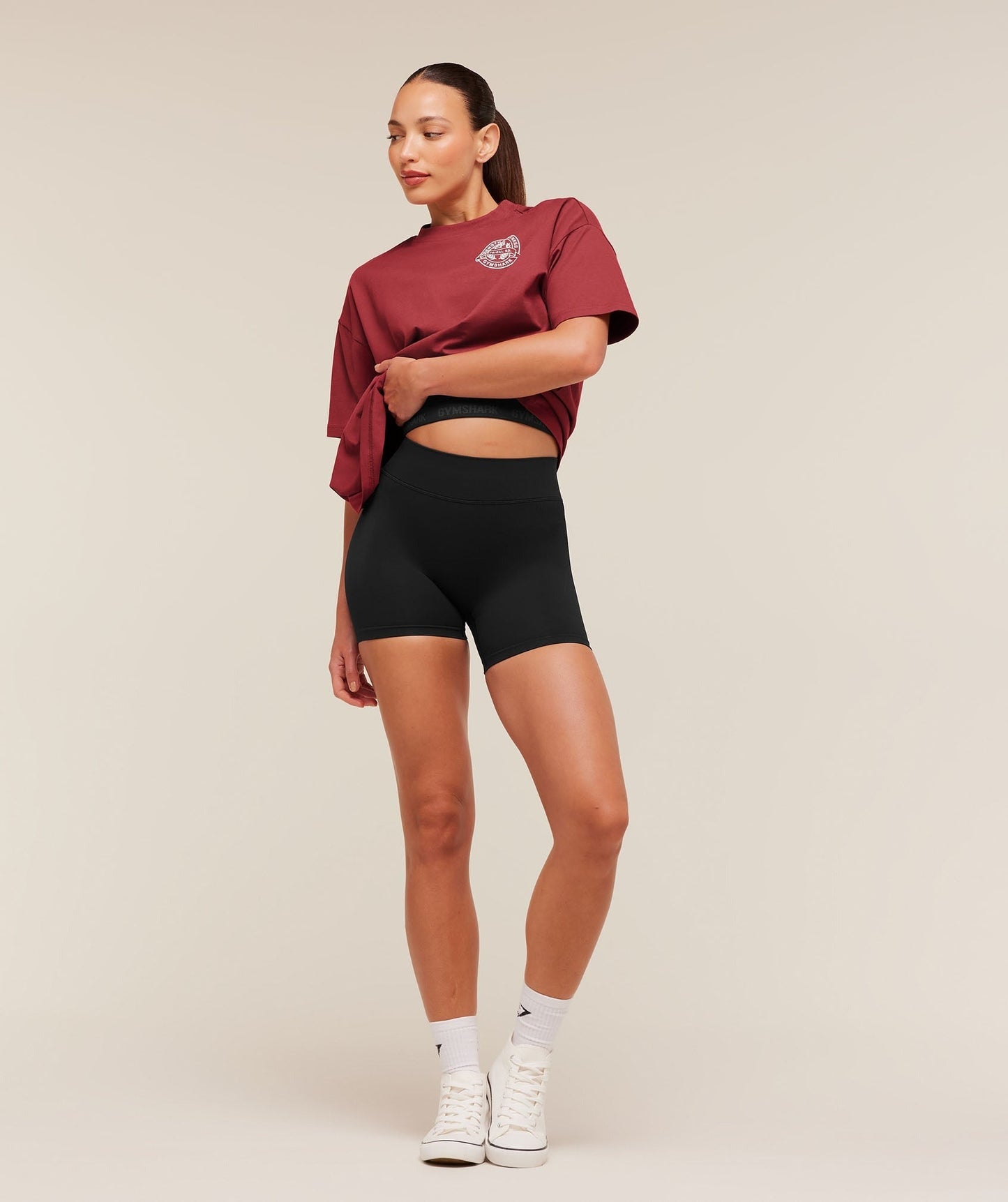 Gymshark Strength and Fitness Crest Graphic T-Shirt - Athletic Burgundy