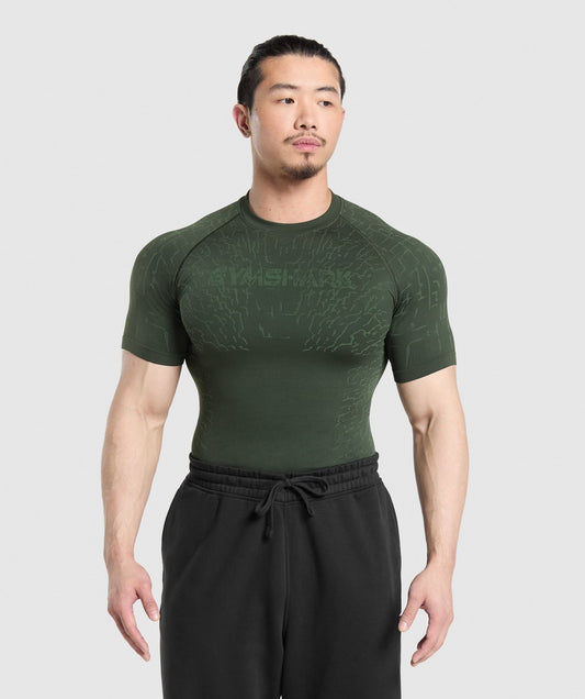 Gymshark Tectonic Seamless T Shirt - Trail Green/Classic Green
