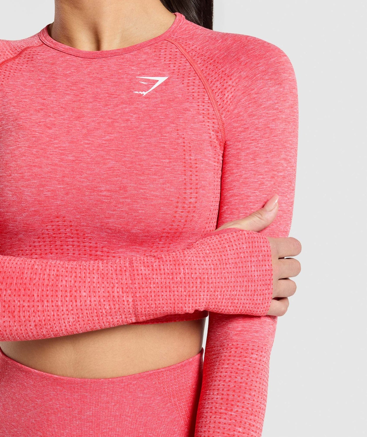 Gymshark Vital Crop Top - Coral Red/Marl