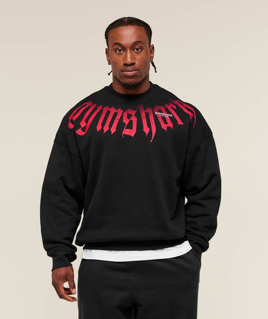 Gymshark Fade Graphic Crew - GS Black