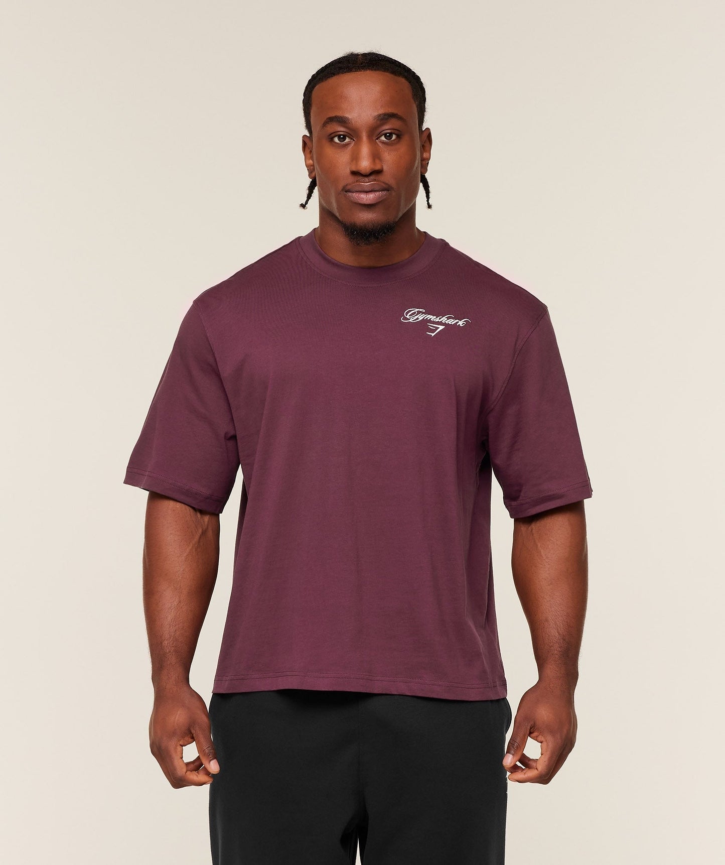 Gymshark Eagle Script Graphic T-Shirt - GS Impact Burgundy