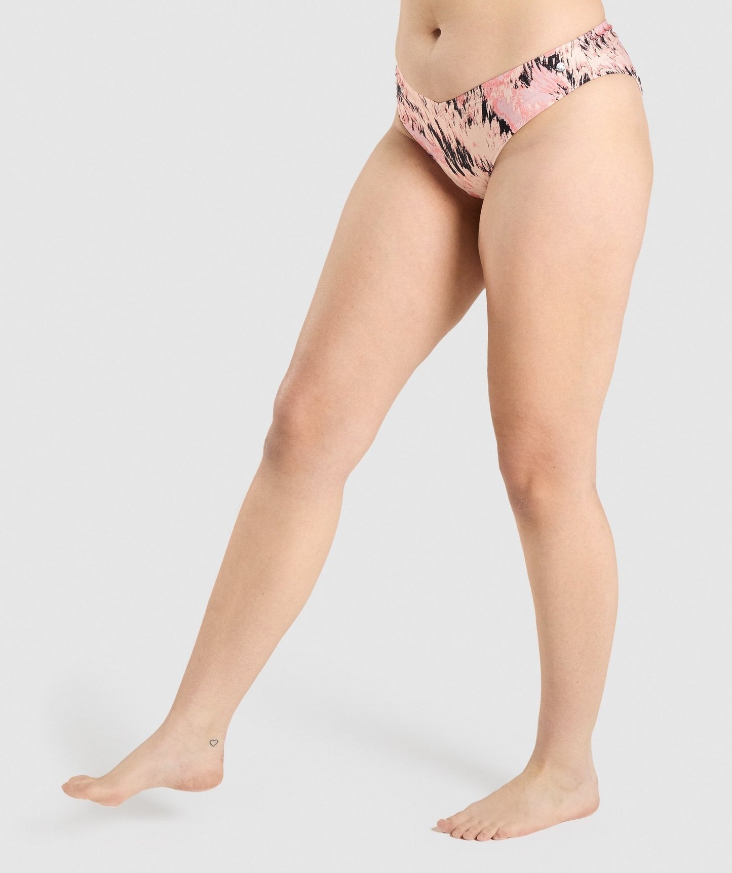 Gymshark V Shaped Bikini Bottoms - Light Pink Print