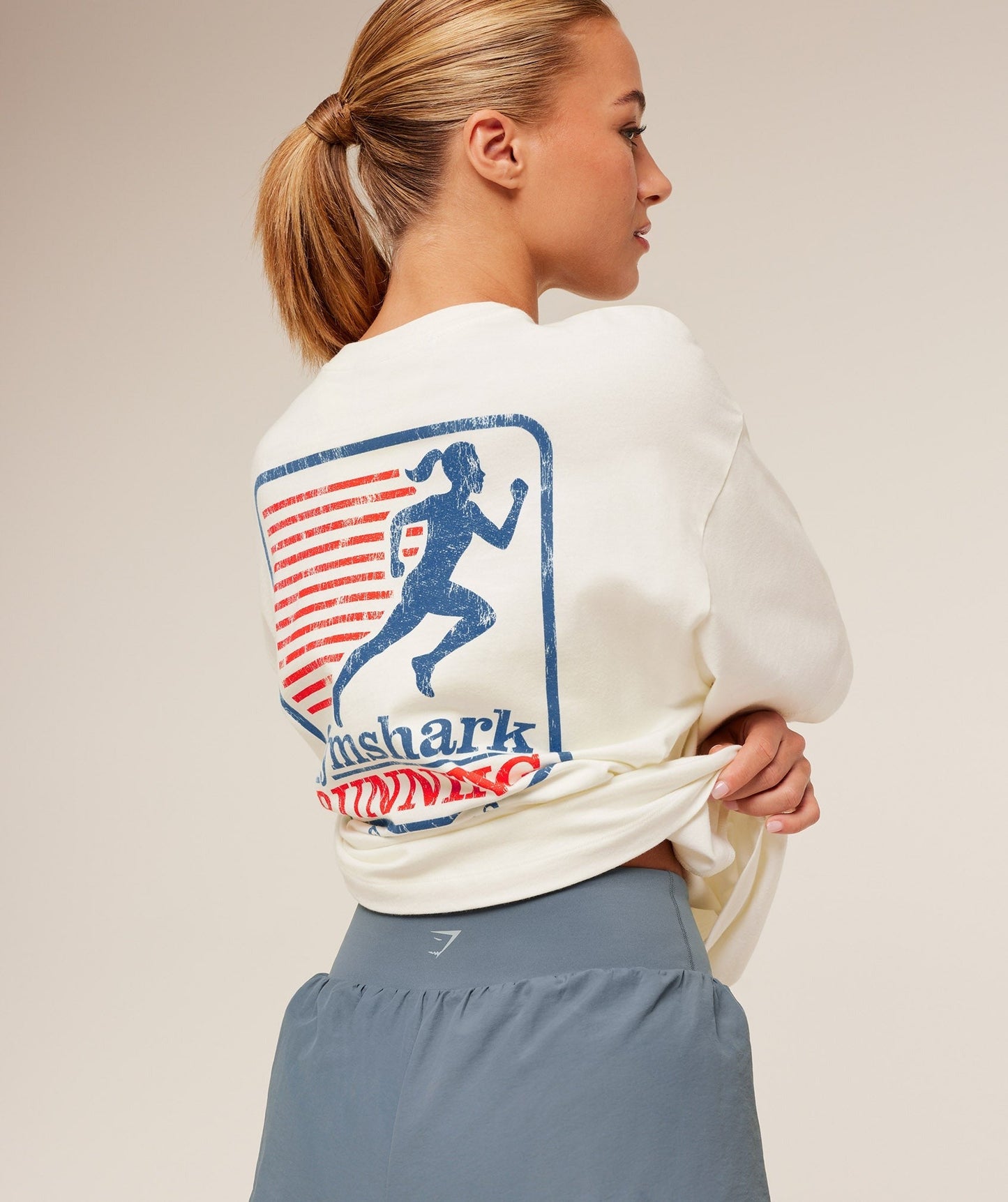 Gymshark Run Club Graphic Short Sleeve T-Shirt - GS Soft White