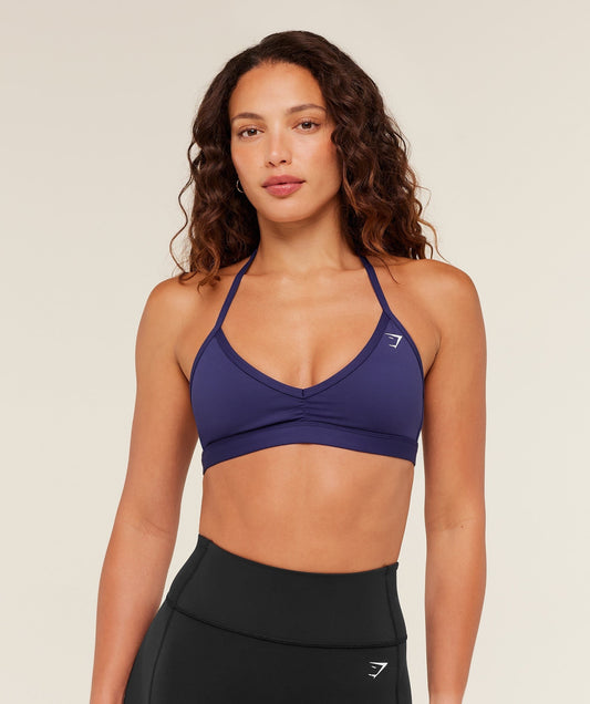 Gymshark Minimal Halterneck Sports Bra - Indigo Purple