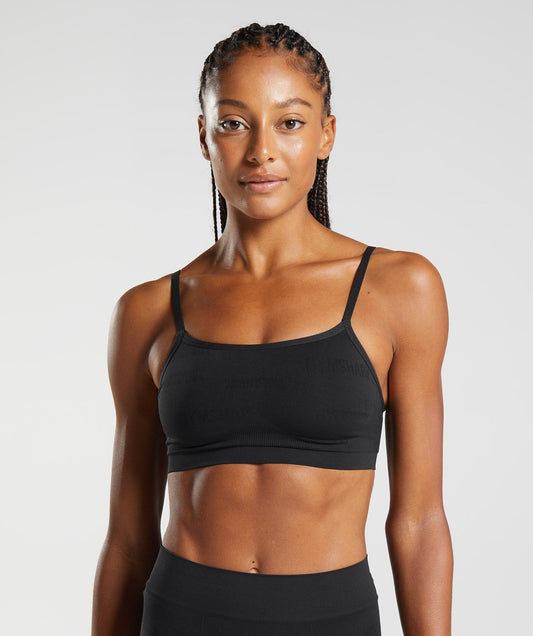 Gymshark Seamless Jacquard Bralette - Black