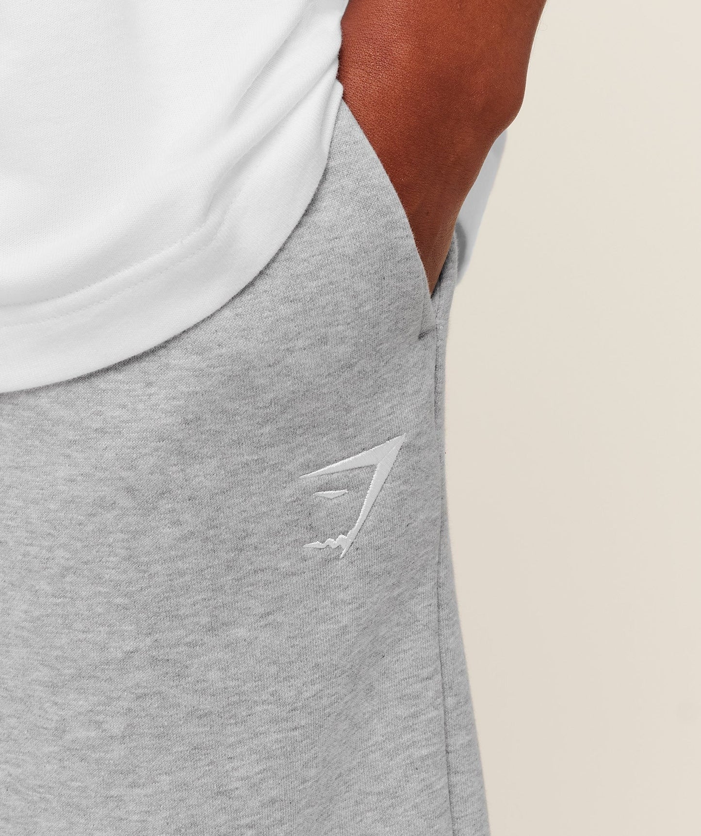 Gymshark Crest Oversized Joggers - Light Grey Core Marl