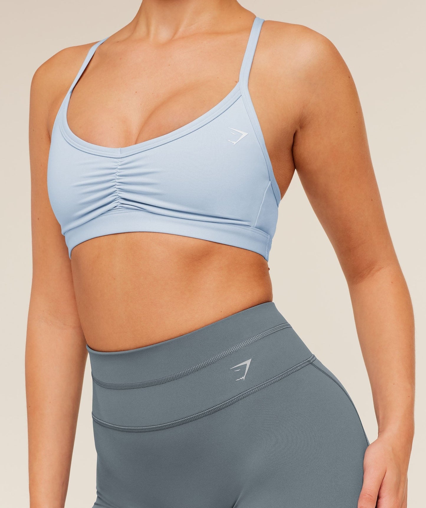 Gymshark Crossover Back Leggings - Iron Blue