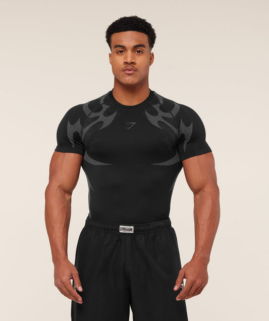 Gymshark Storm Seamless T-Shirt - Black/Pitch Grey
