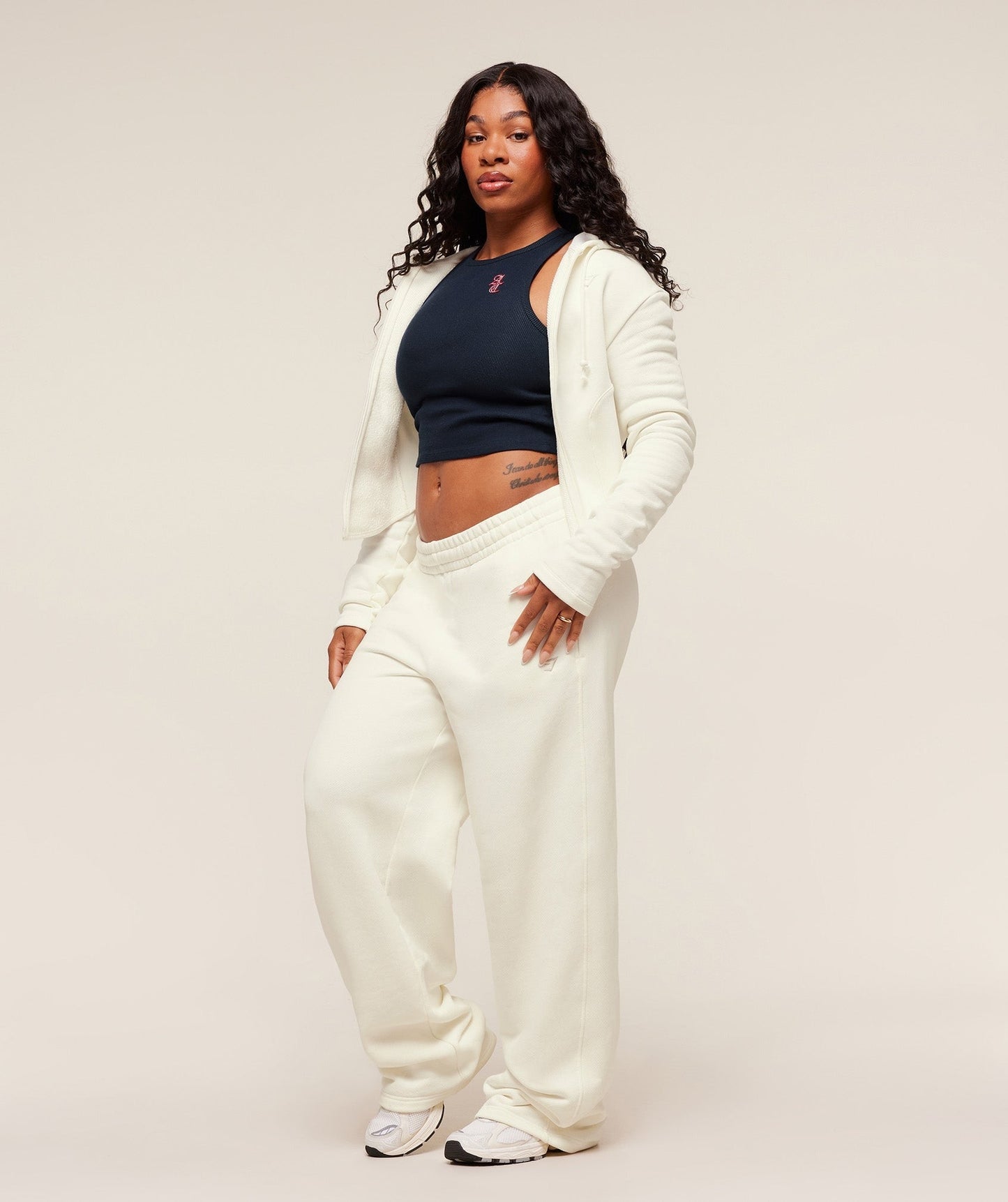 Gymshark x Analis Zip Up Hoodie - Soft White