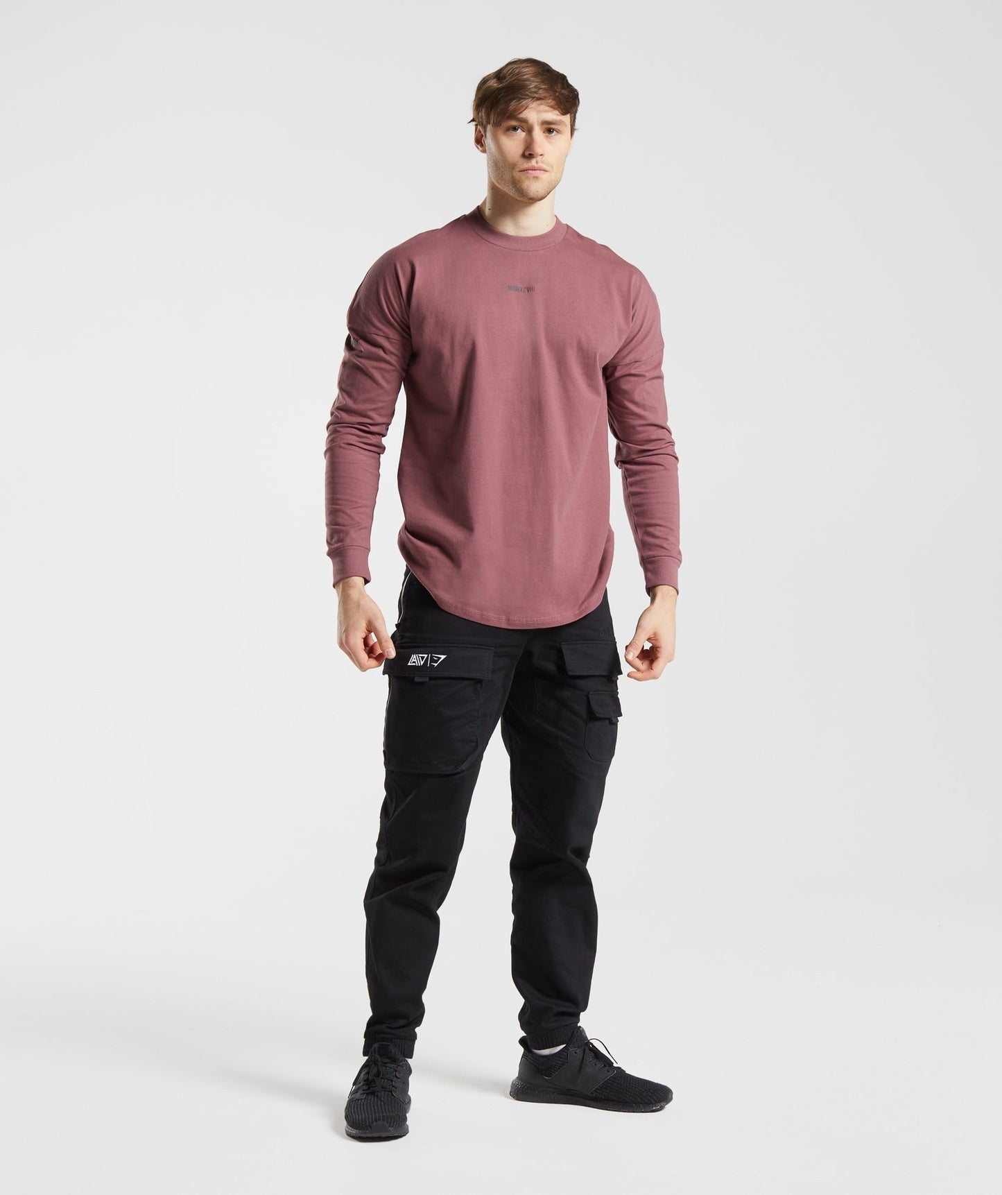 Gymshark GS x David Laid Oversized Long Sleeve T-Shirt - Magenta Brown