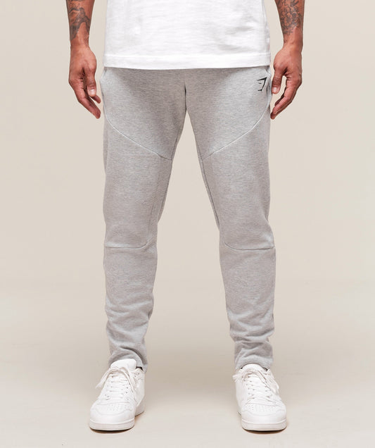 Gymshark Interlock Tech Joggers - Light Grey Core Marl