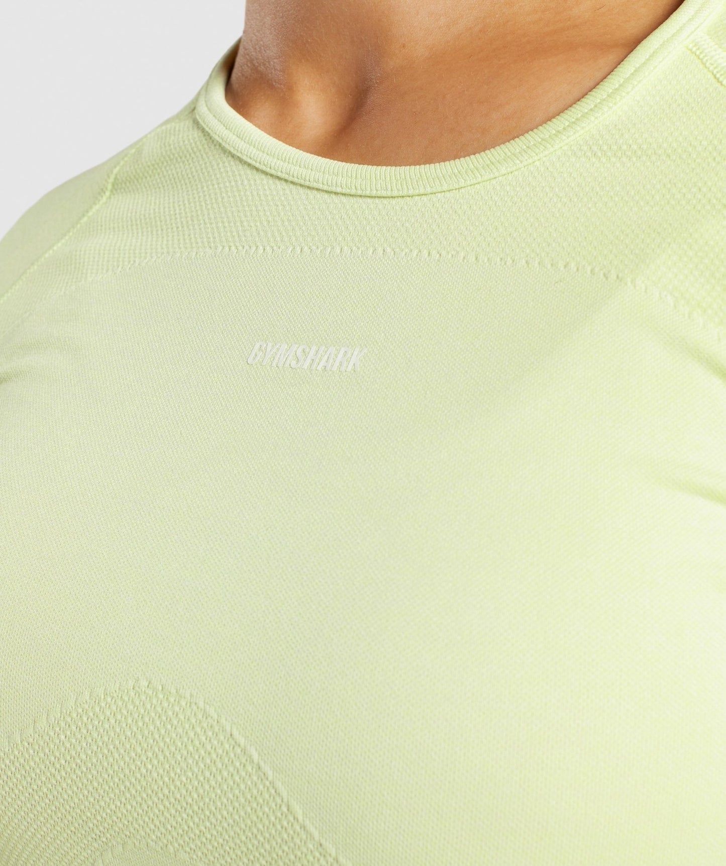 Gymshark Flex Sports Long Sleeve Crop Top - Light Green Marl
