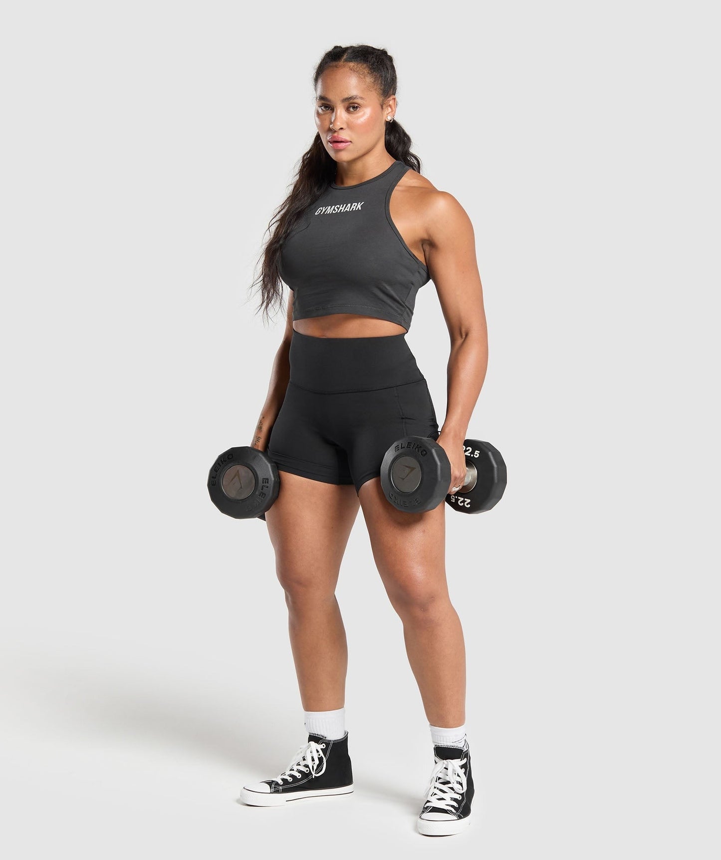 Gymshark Training Department Graphic Cropped Tank - Asphalt Grey