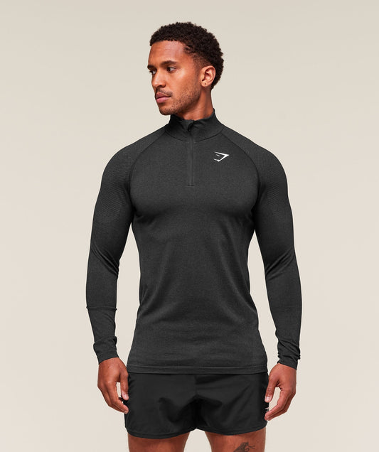 Gymshark Vital 1/4 Zip - Black/Silhouette Grey