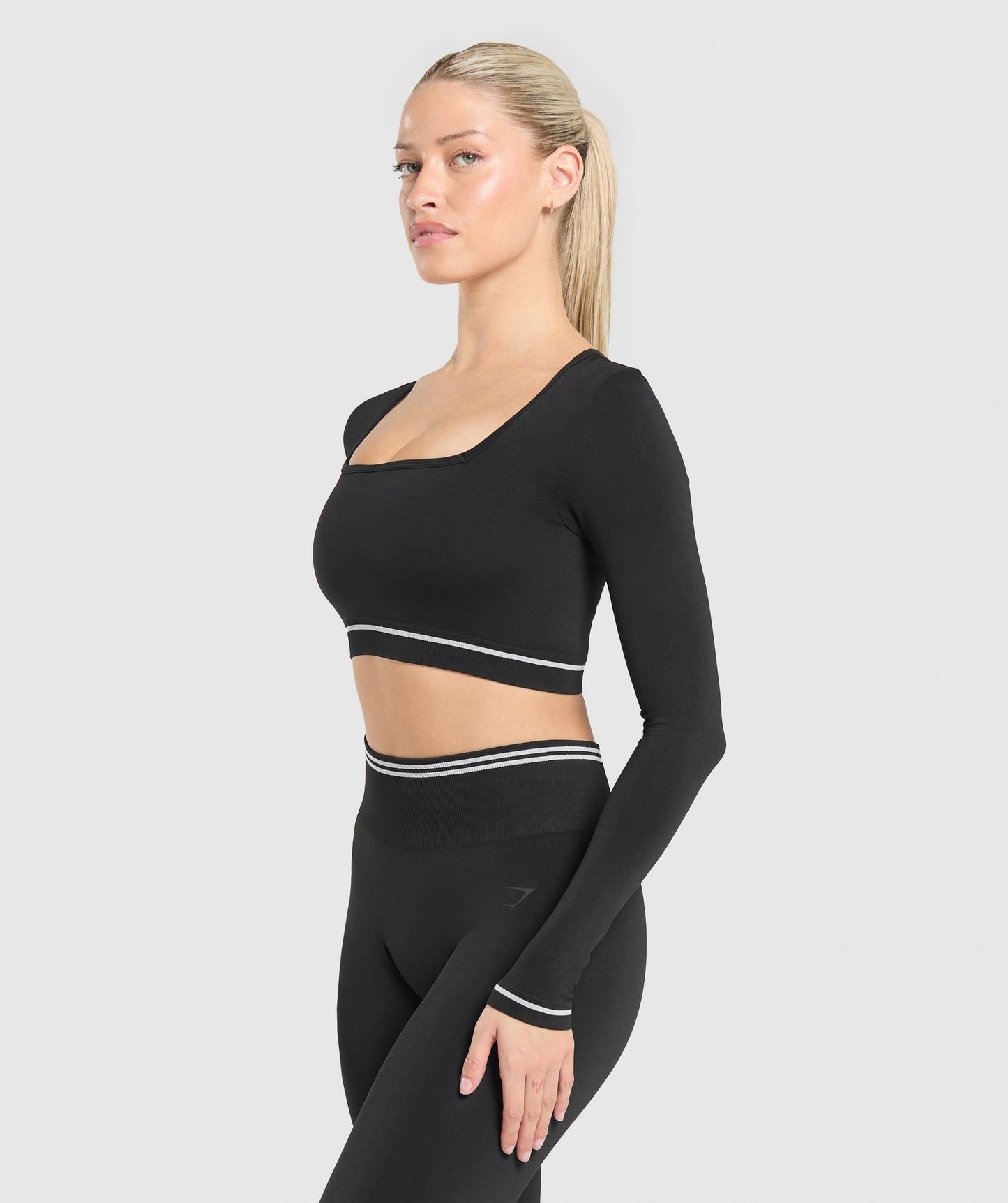Gymshark Contrast Seamless Crop Top - Black
