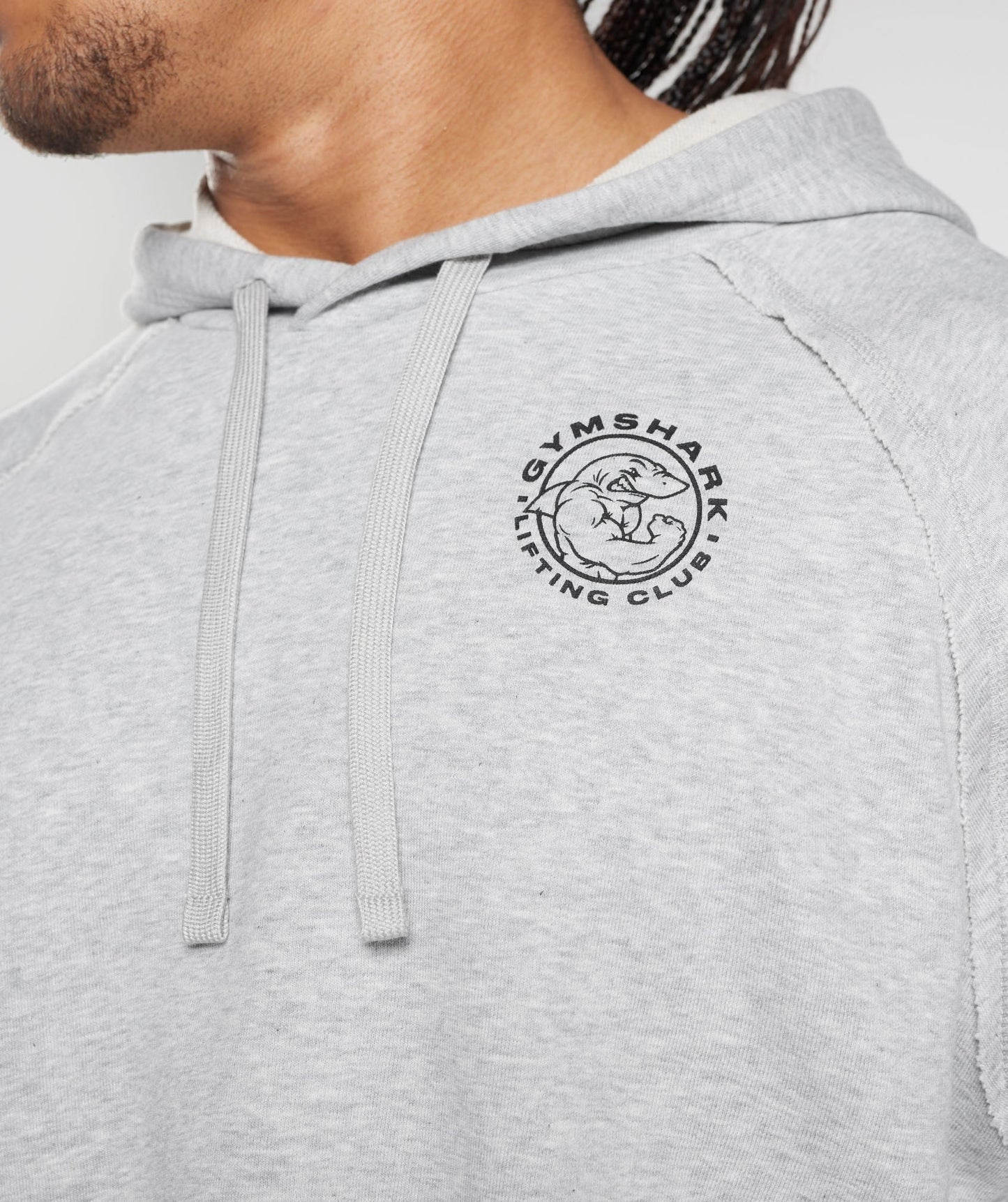 Gymshark Legacy Short Sleeve Cropped Hoodie - Light Grey Marl