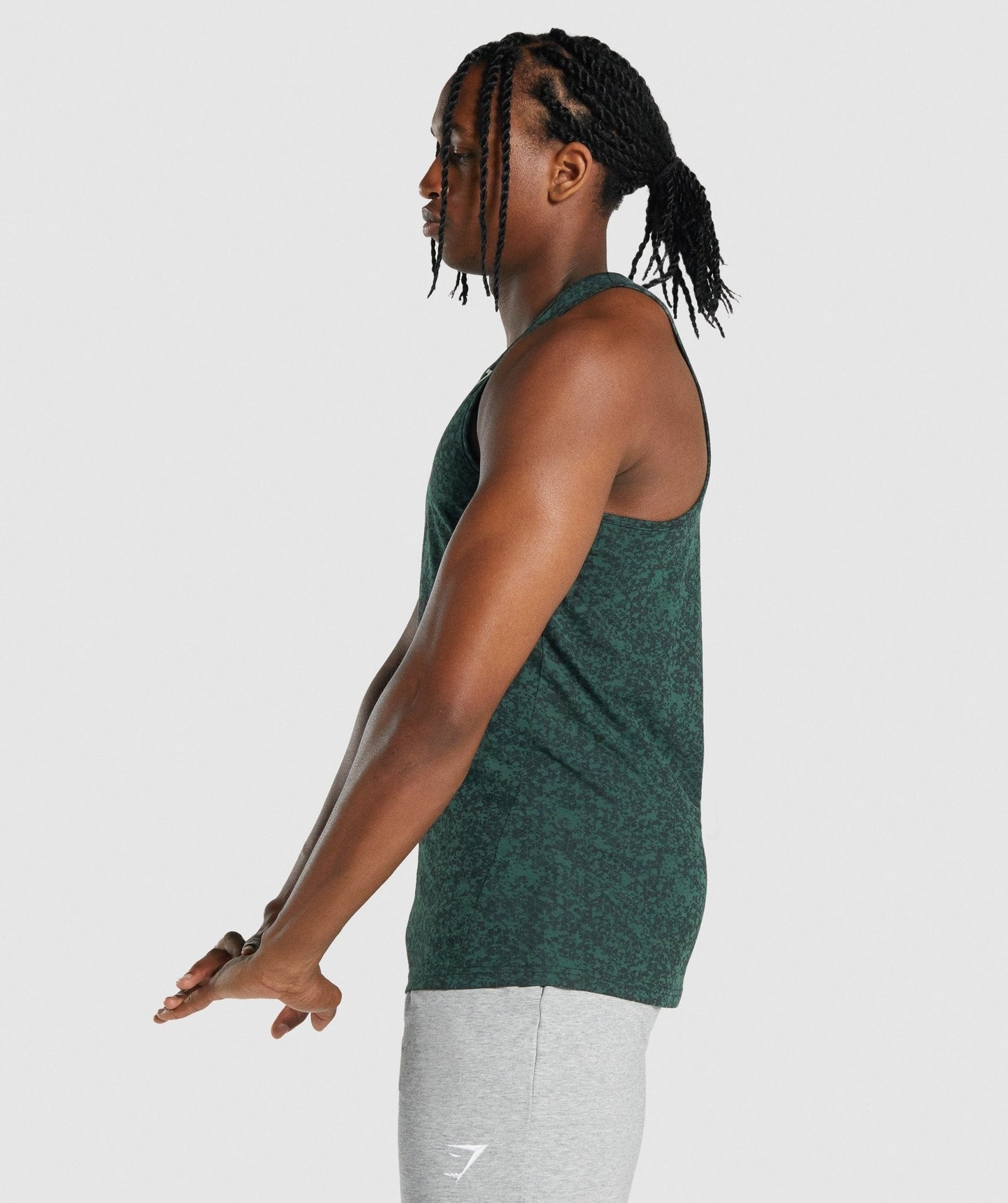 Gymshark Critical Tank - Dark Green Print