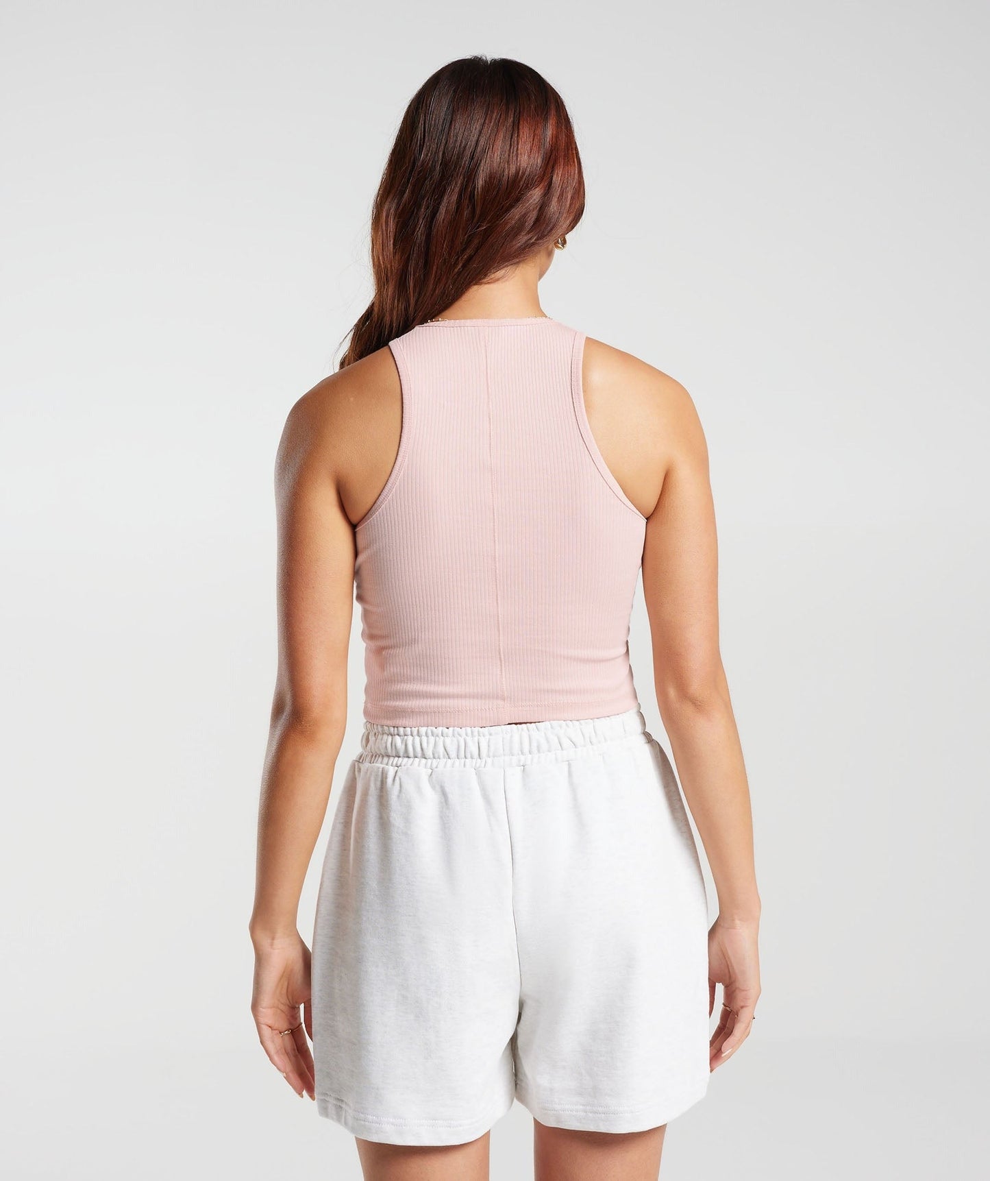 Gymshark Cotton Rib Midi Tank - Misty Pink