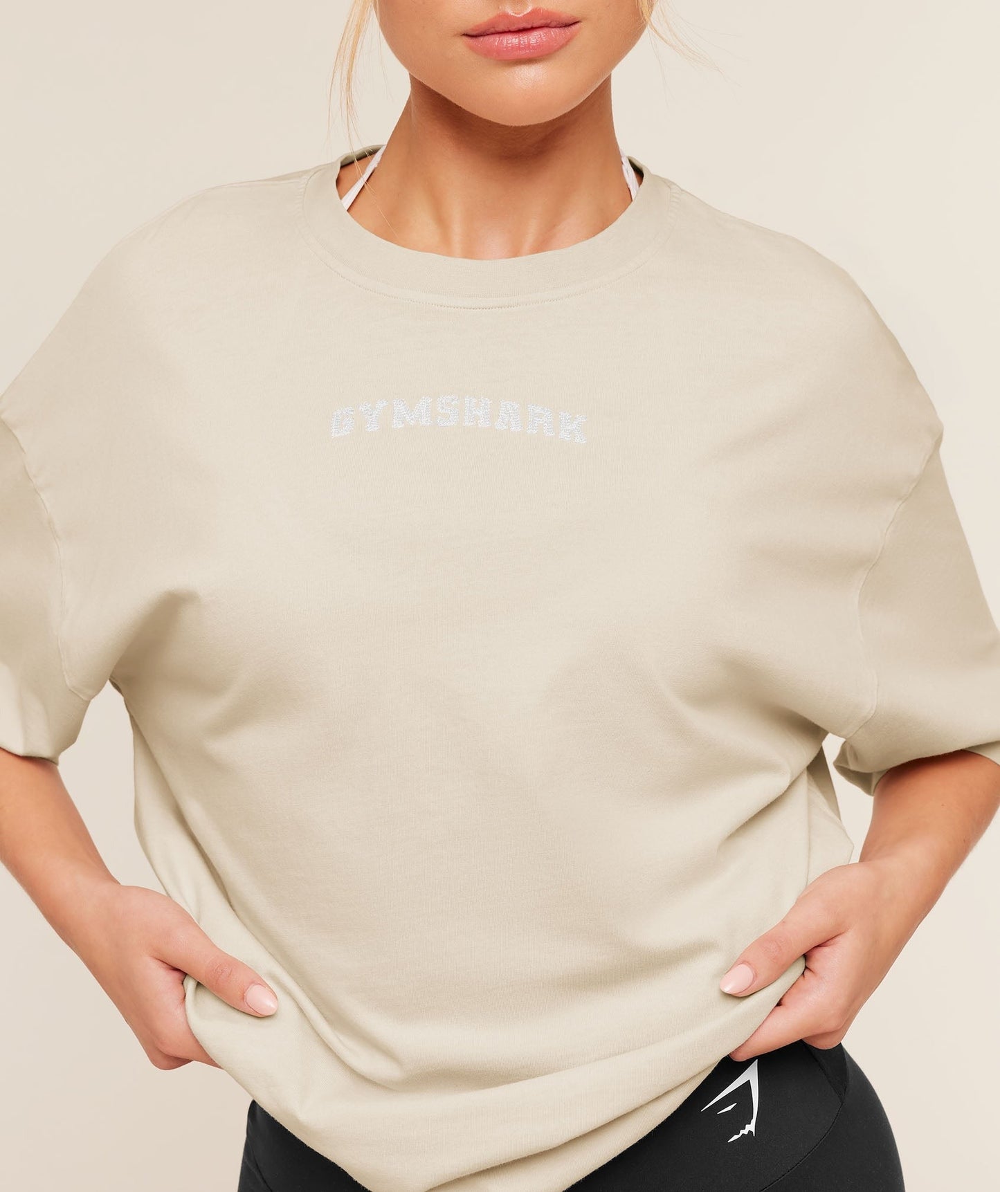 Gymshark Chainstitch Graphic Short Sleeve T-Shirt - Pebble Grey/Wash
