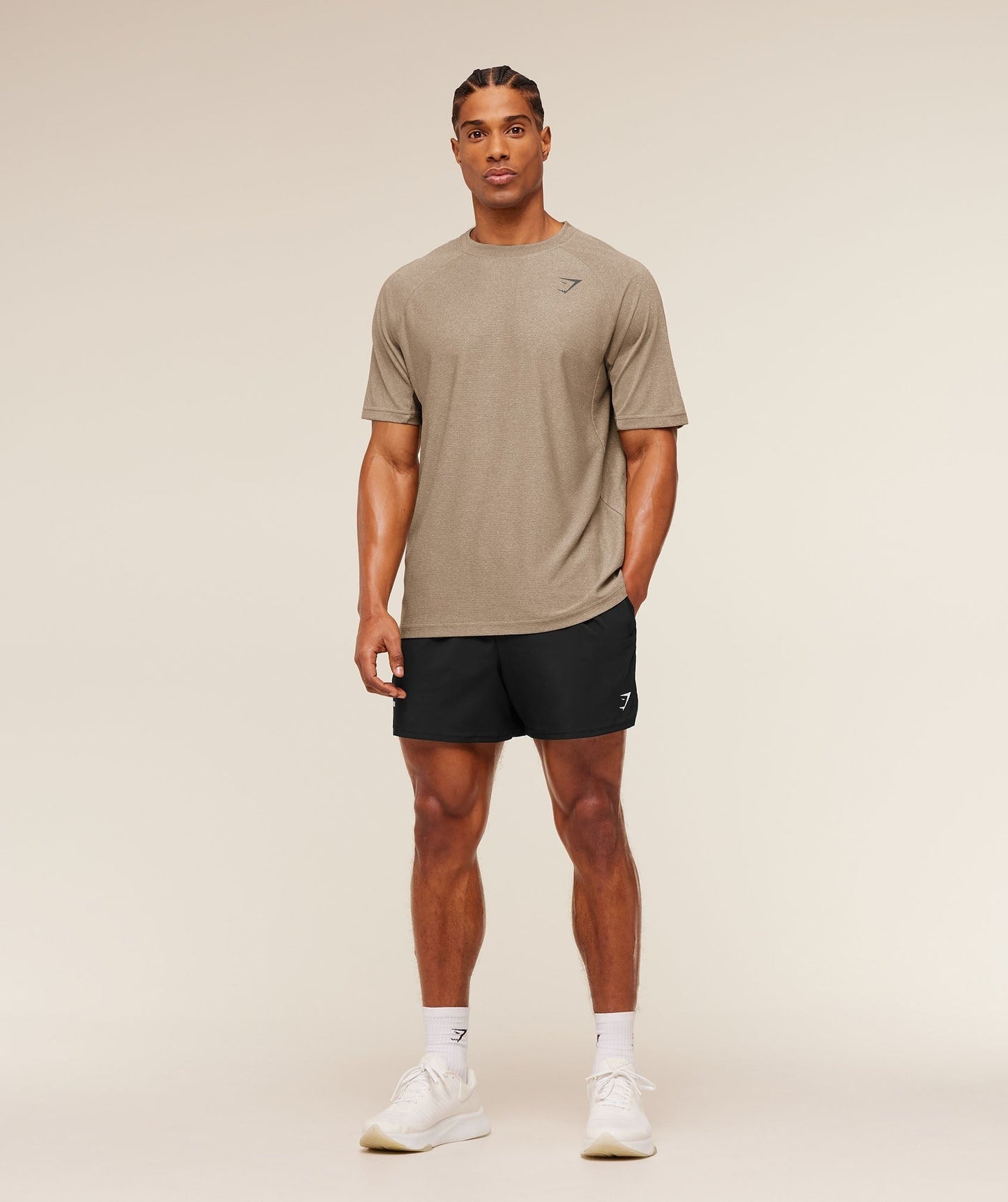 Gymshark Weekend T-Shirt - Cement Brown/Tinted White