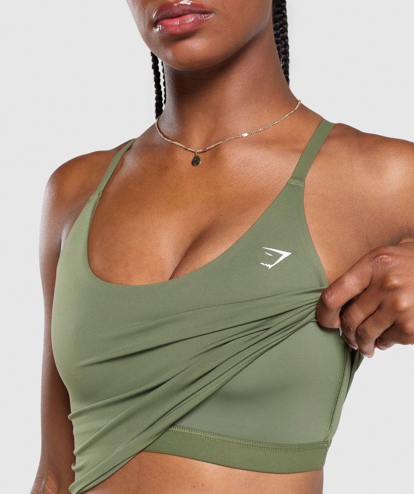 Gymshark Training Cami Tank With Shelf - Core Olive