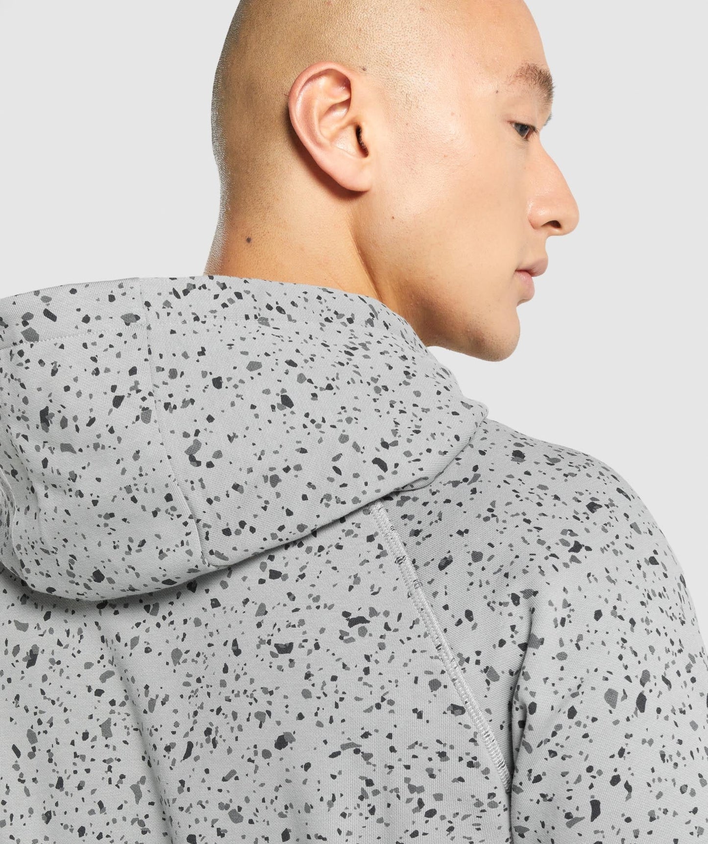 Gymshark Micro Print Hoodie - Light Grey Print