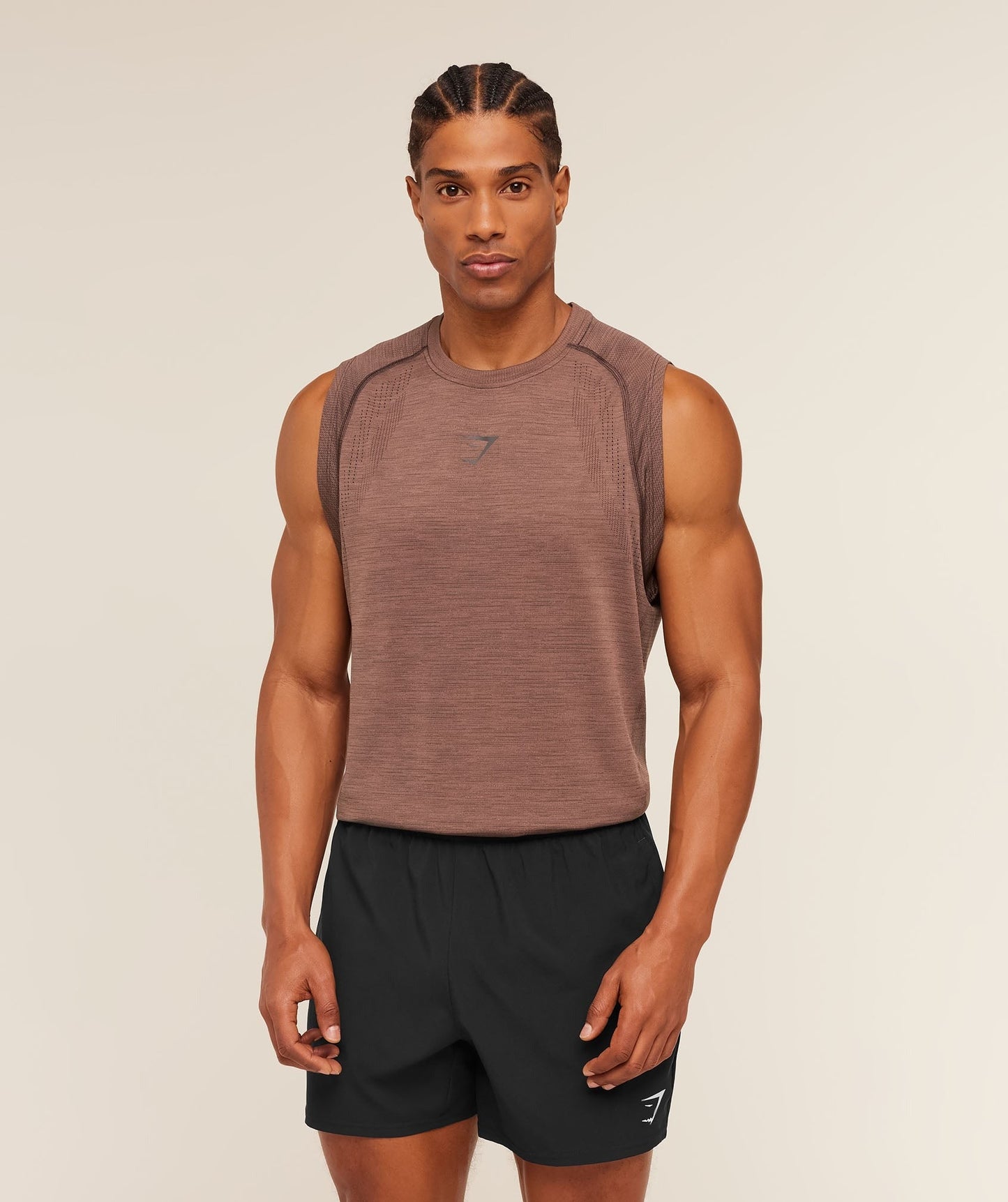 Gymshark Versatile Seamless Tank - Taupe Brown/Cool Brown