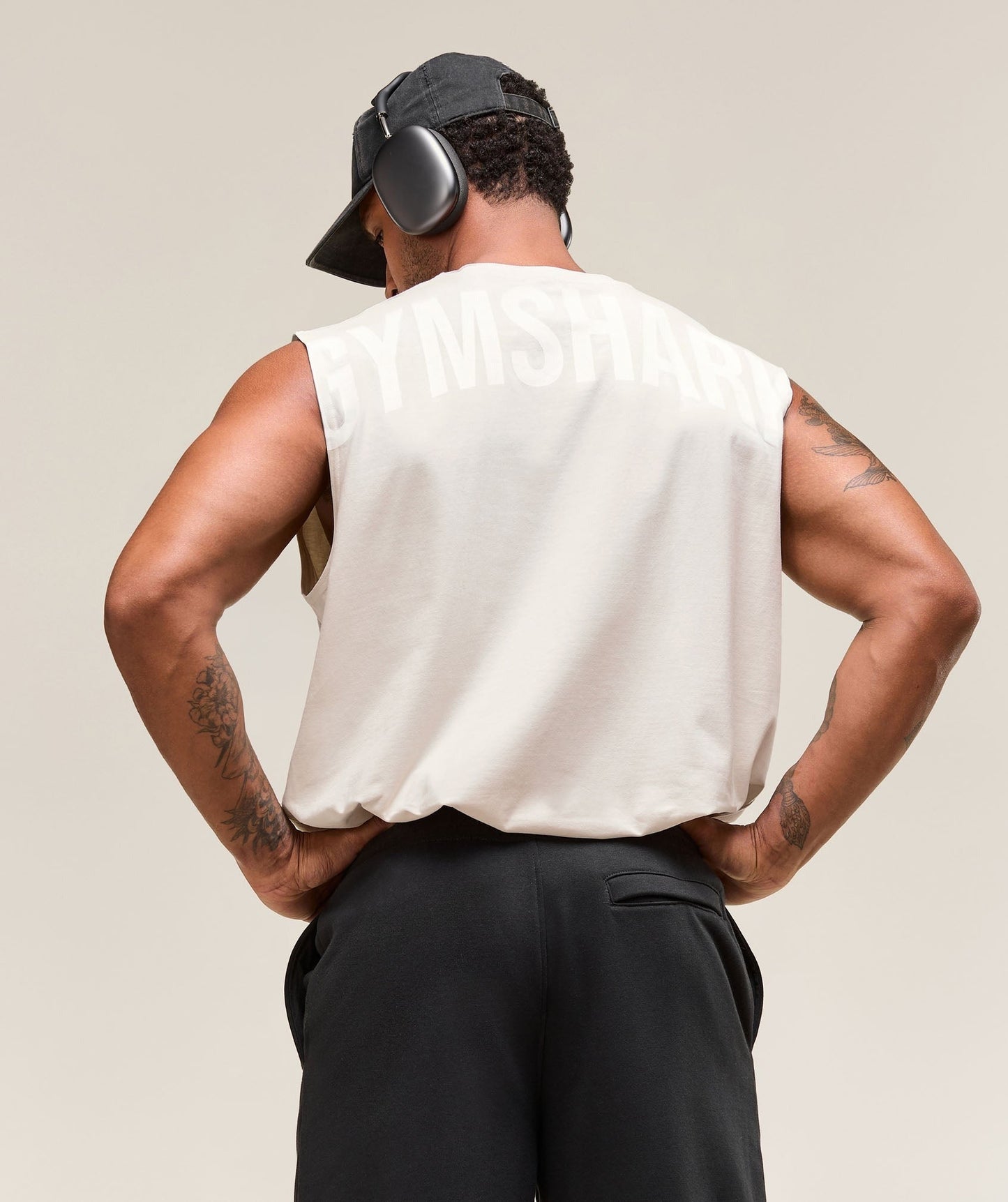 Gymshark Power Cut Off Tank - Oat White