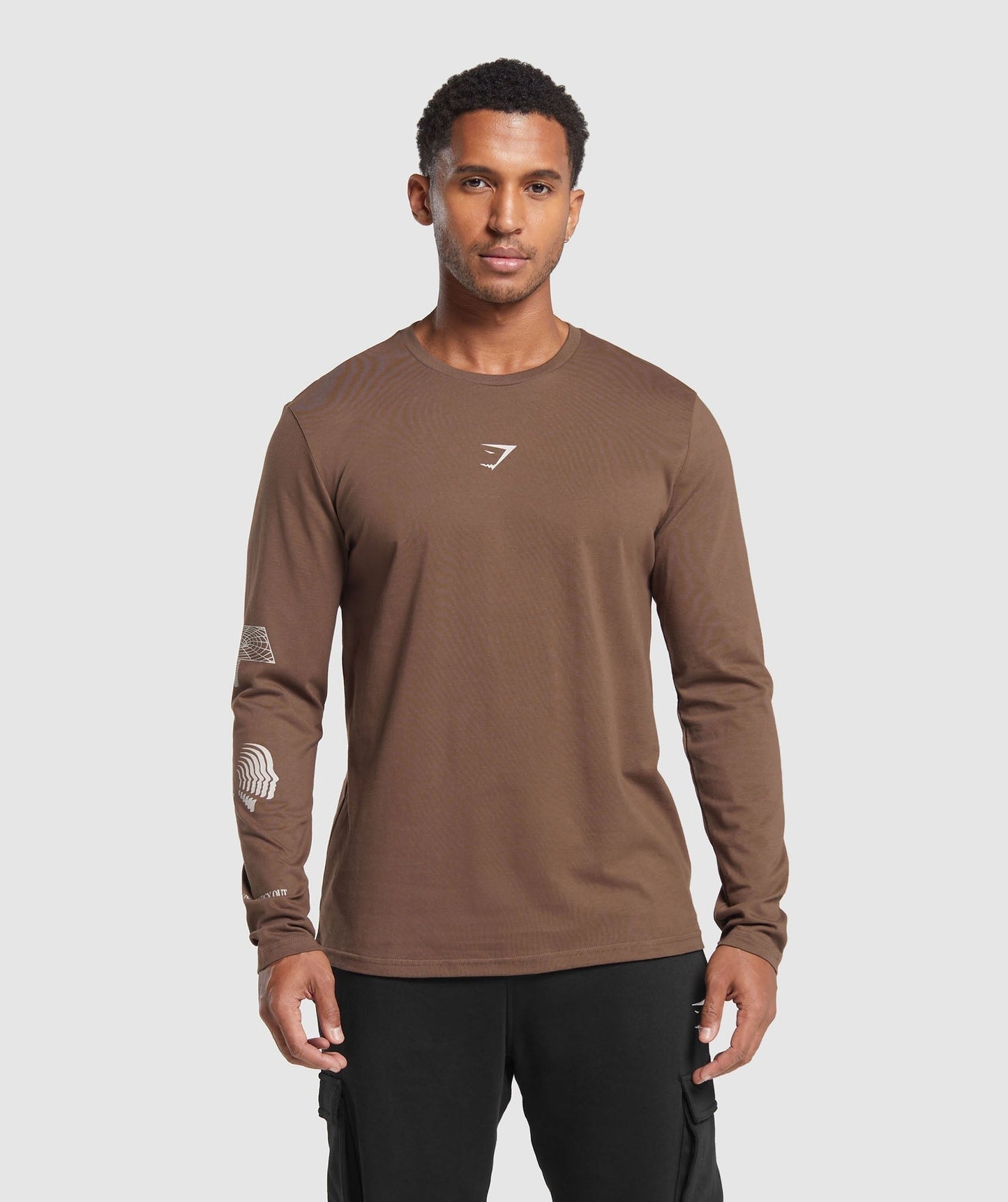 Gymshark Hybrid Wellness Long Sleeve T-Shirt - Penny Brown