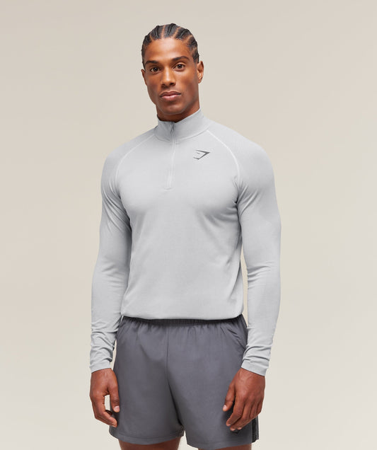Gymshark Vital 1/4 Zip - Light Grey/Smokey Grey