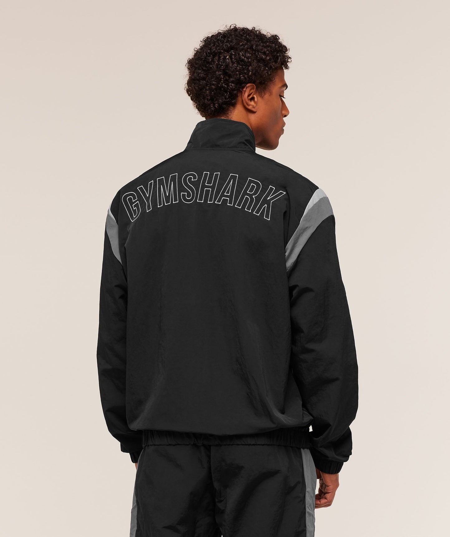 Gymshark Retro Track Jacket - Black/Dark Grey/Smokey Grey