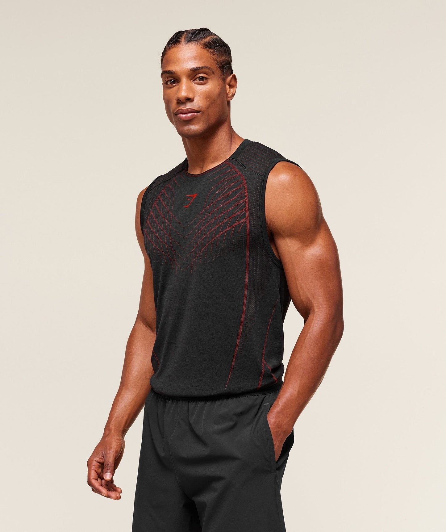 Gymshark Apex Seamless Tank - Black/Carmine Red