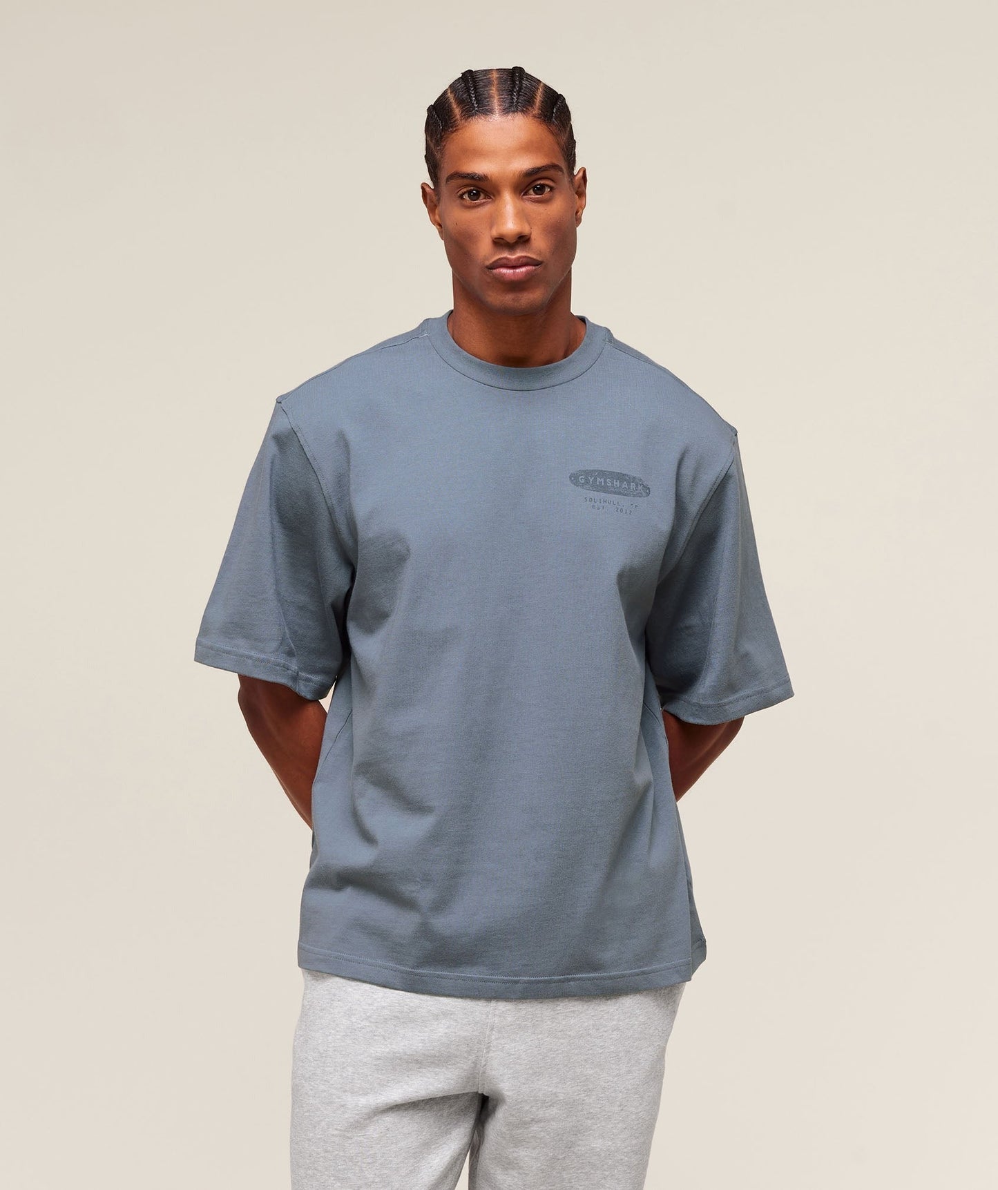 Gymshark For The Lifters Boxy T-Shirt - Iron Blue