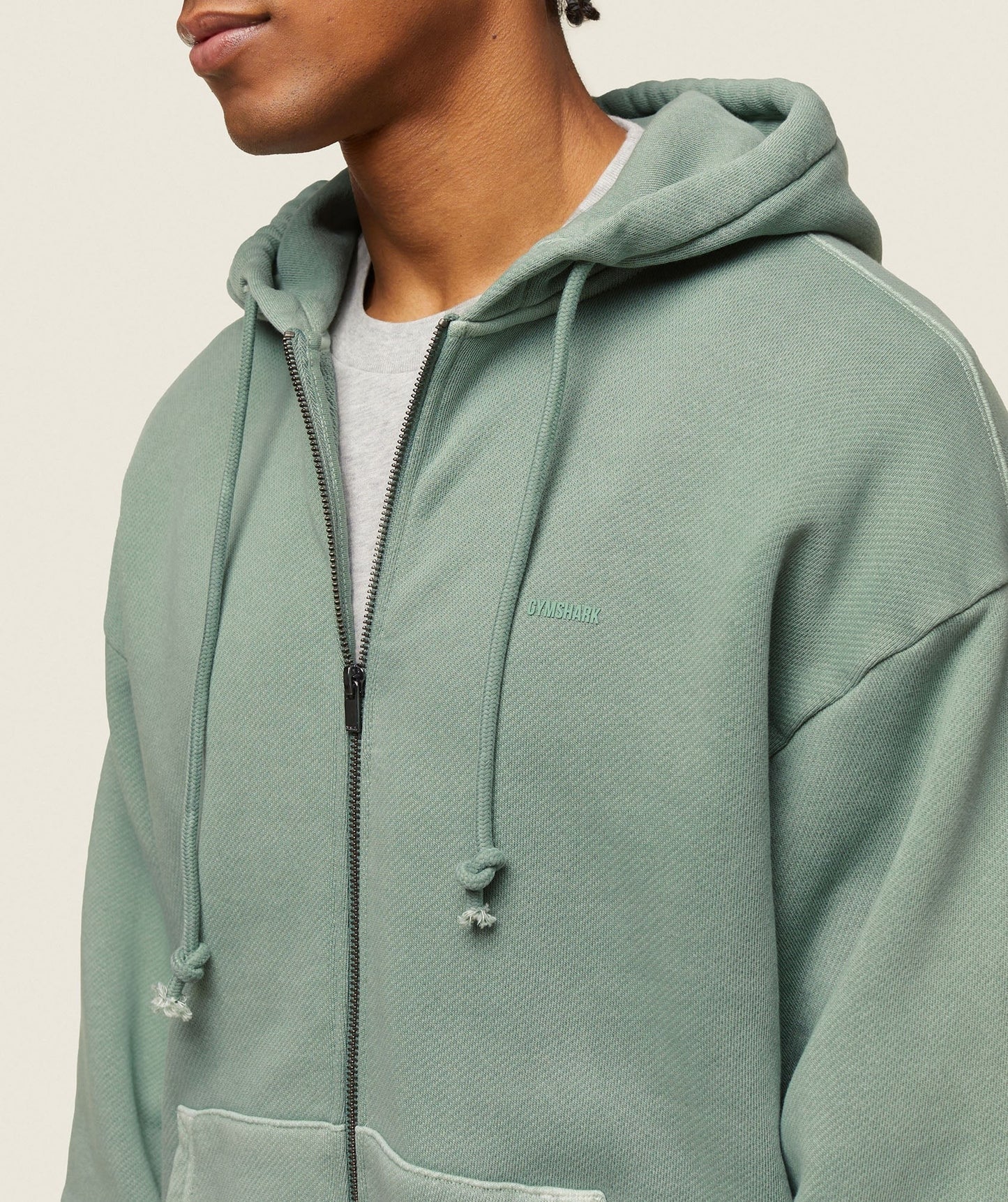Gymshark everywear Relaxed Zip Hoodie - Dollar Green
