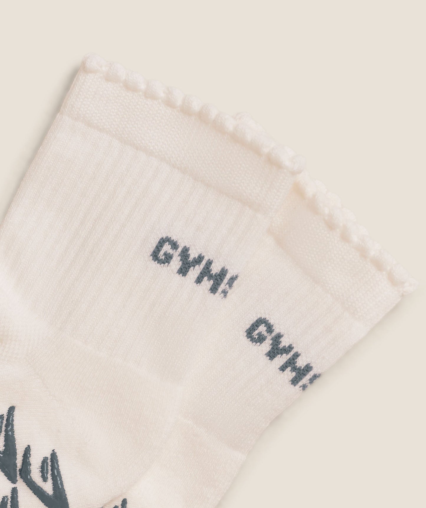 Gymshark Frill Pilates Midi Sock - Soft White/Iron Blue