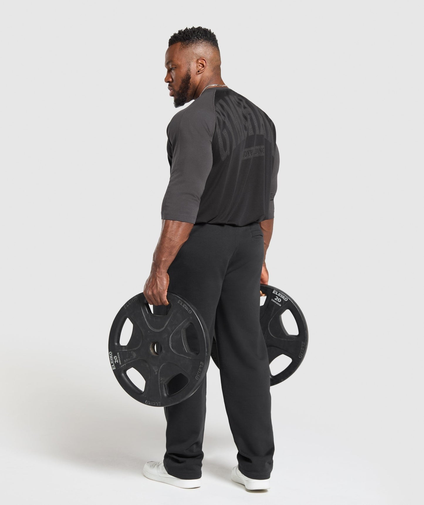 Gymshark 1/3 LS Graphic T-Shirt - Black/Asphalt Grey