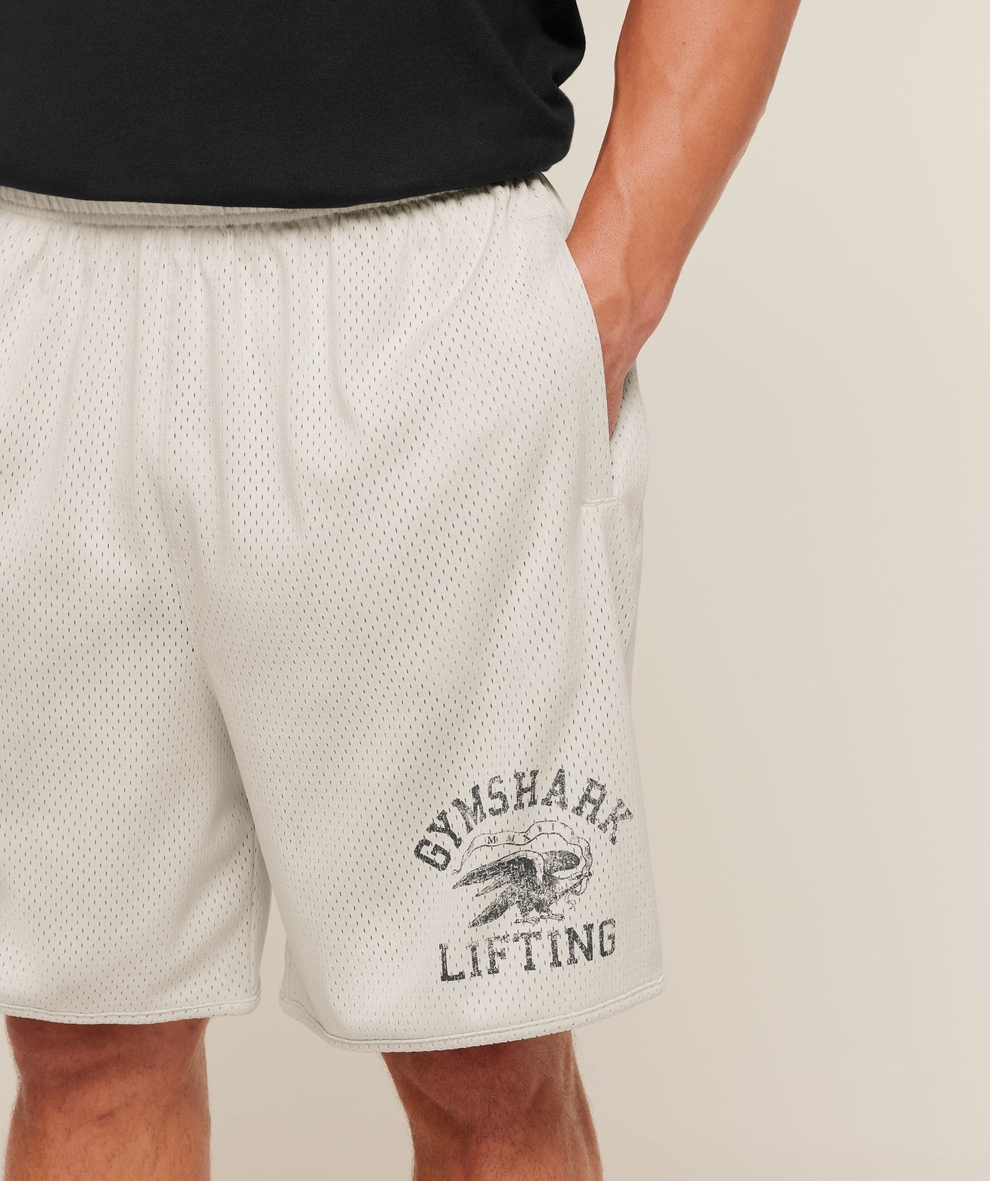Gymshark Collective Mesh Shorts - Tinted White