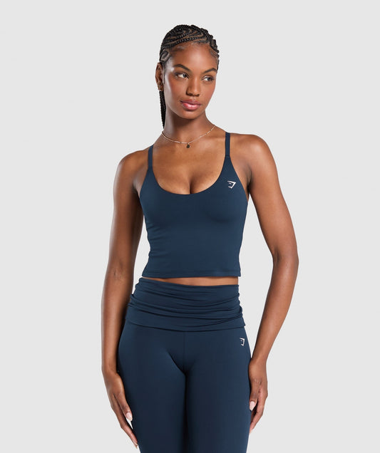 Gymshark Training Cami Tank With Shelf - Navy