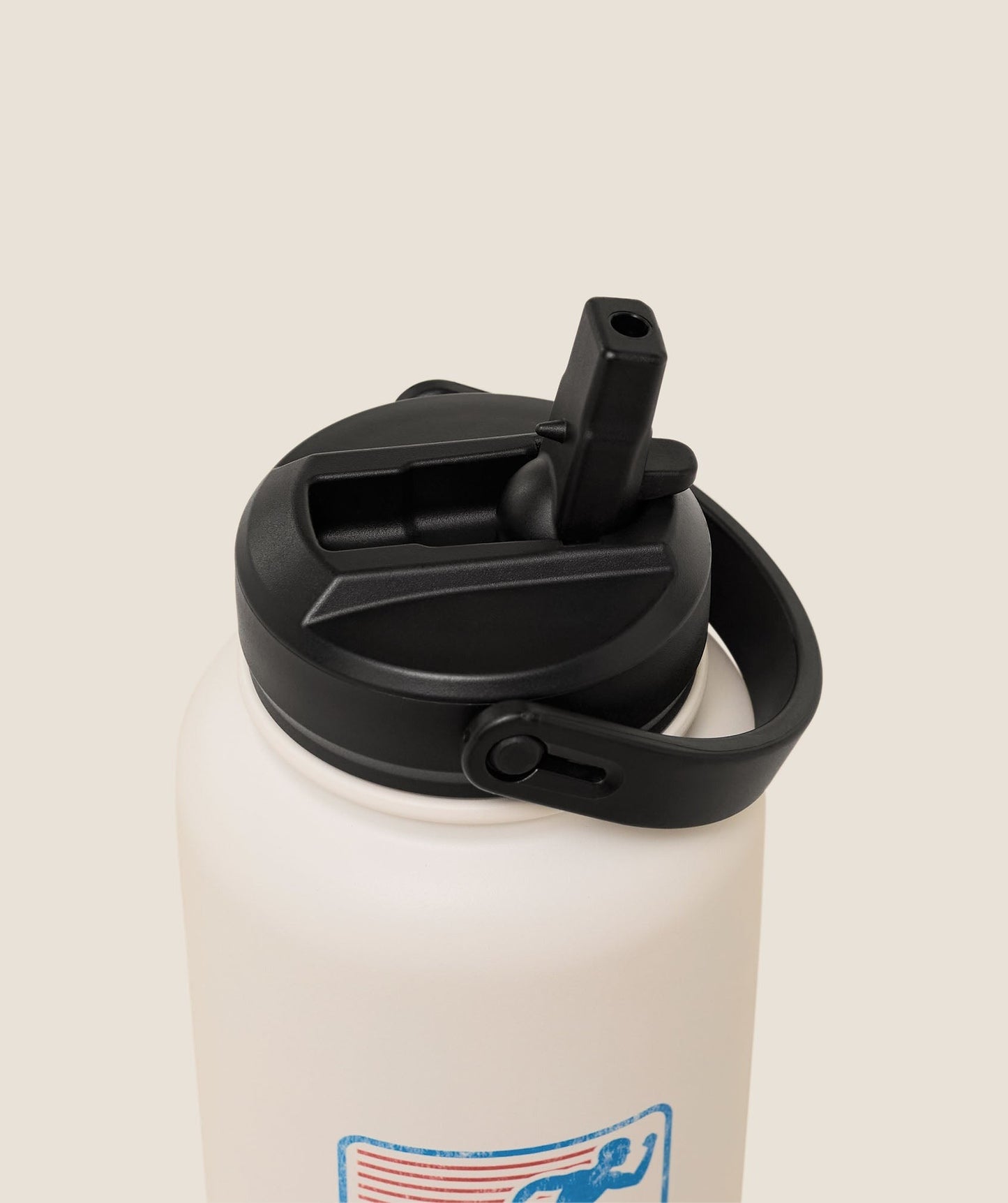 Gymshark Run Club Graphic Metal 1L w Straw Bottle - GS Soft White