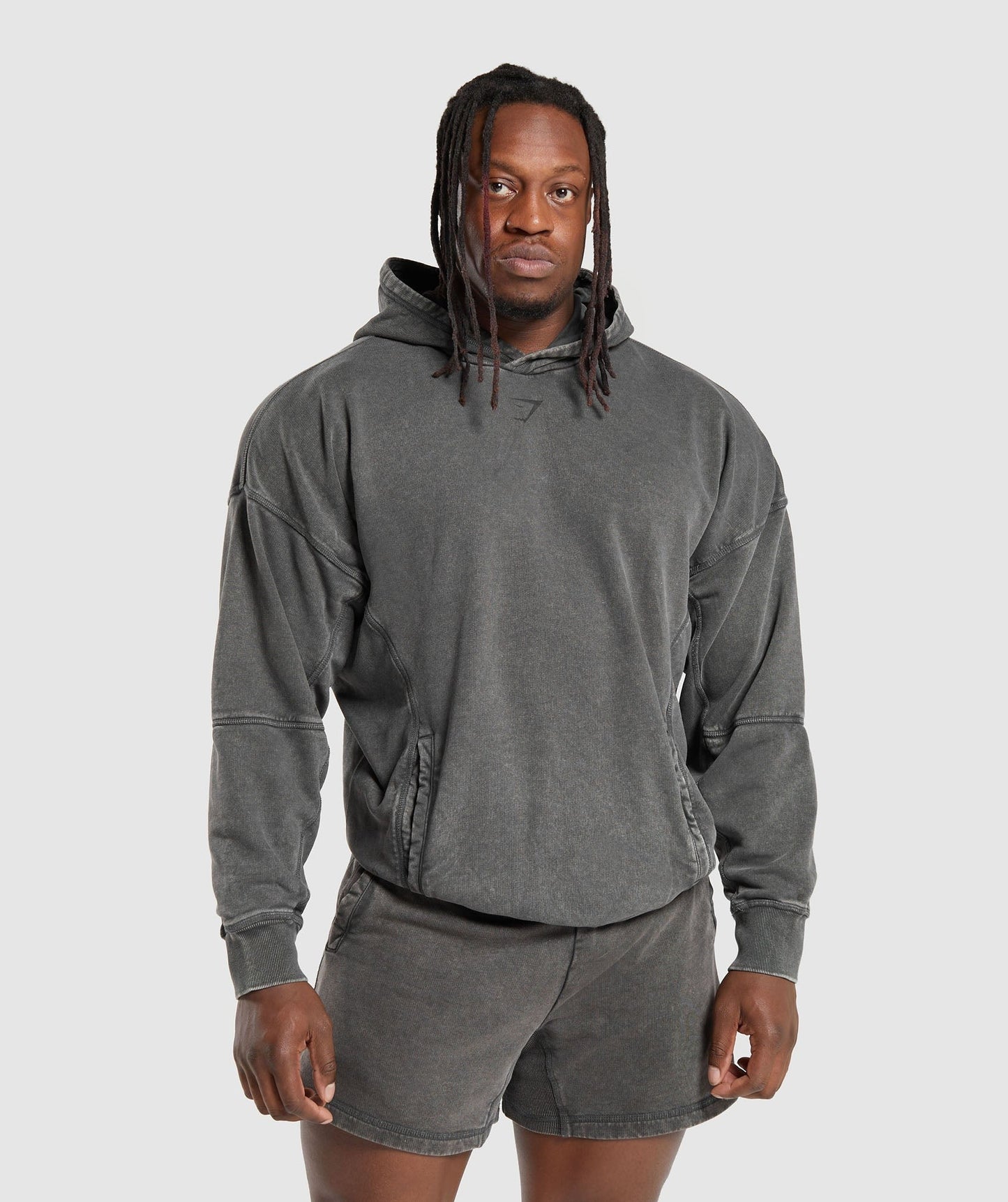 Gymshark Heritage Washed Hoodie - Onyx Grey
