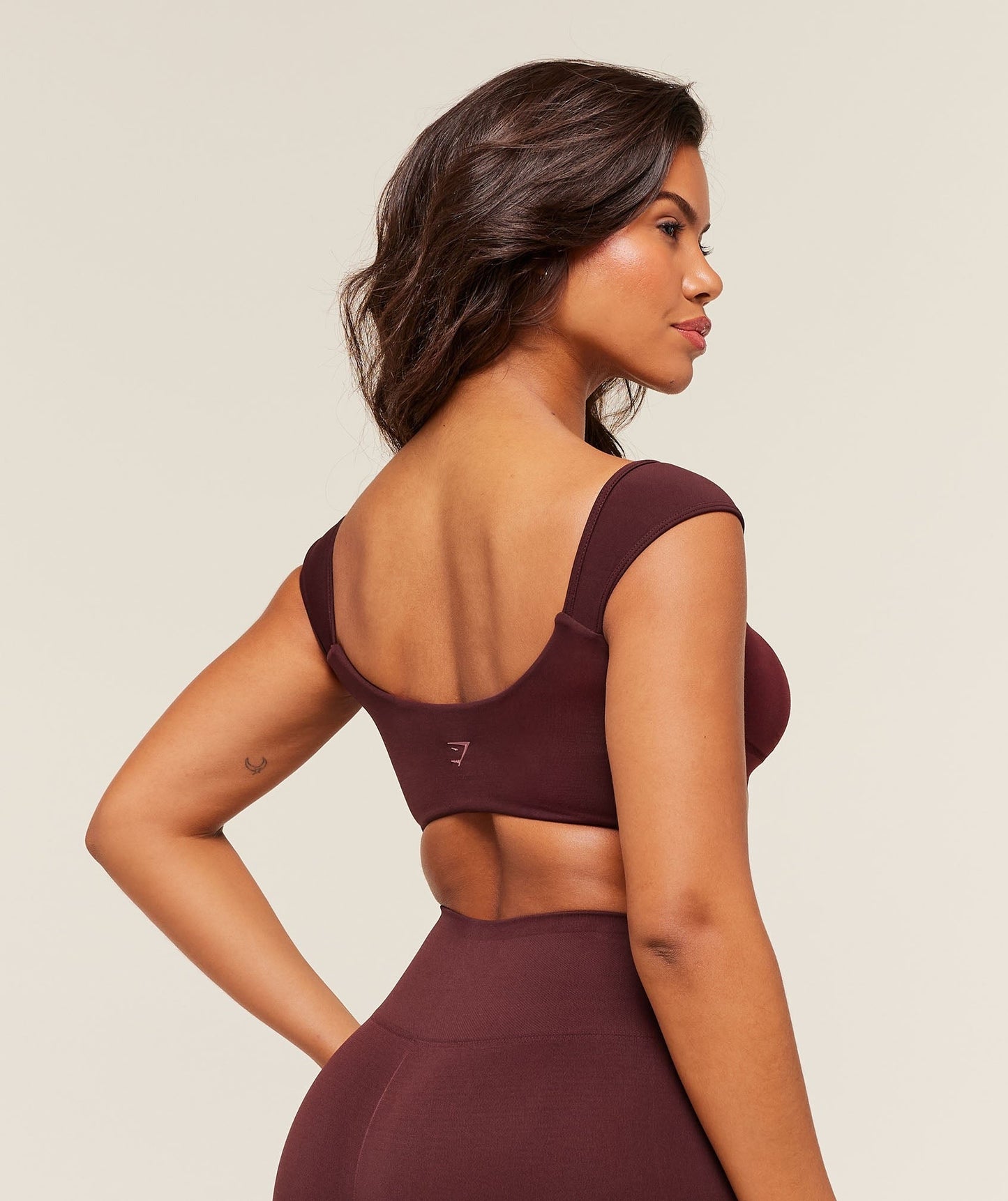 Gymshark Soft Sculpt Cap Sleeve Bralette - Rich Maroon