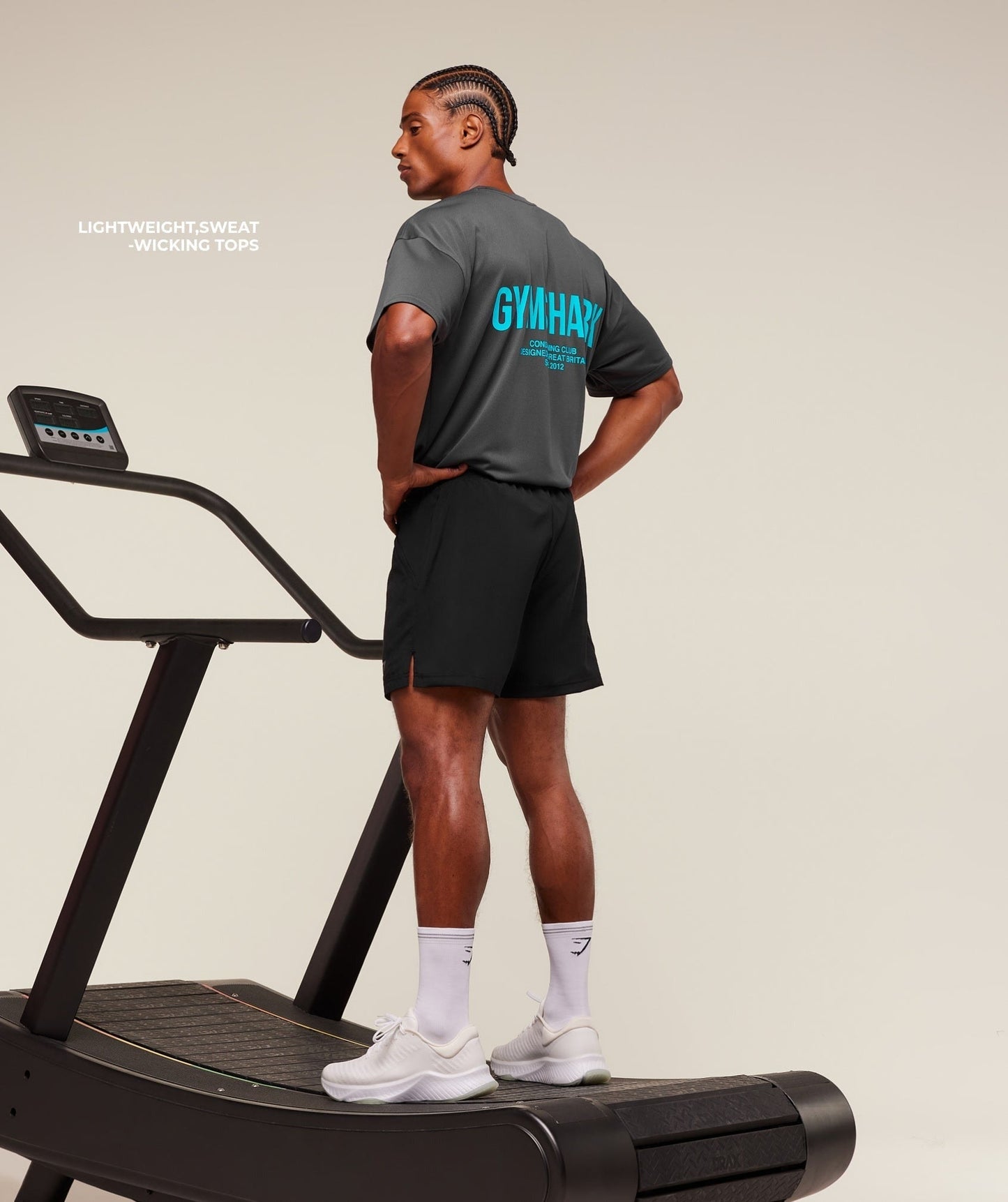 Gymshark Conditioning Club Oversized T-Shirt - Grey/Brand Blue