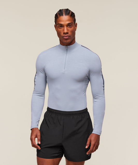 Gymshark everywear Warp Knit 1/4 Zip - Pale Blue