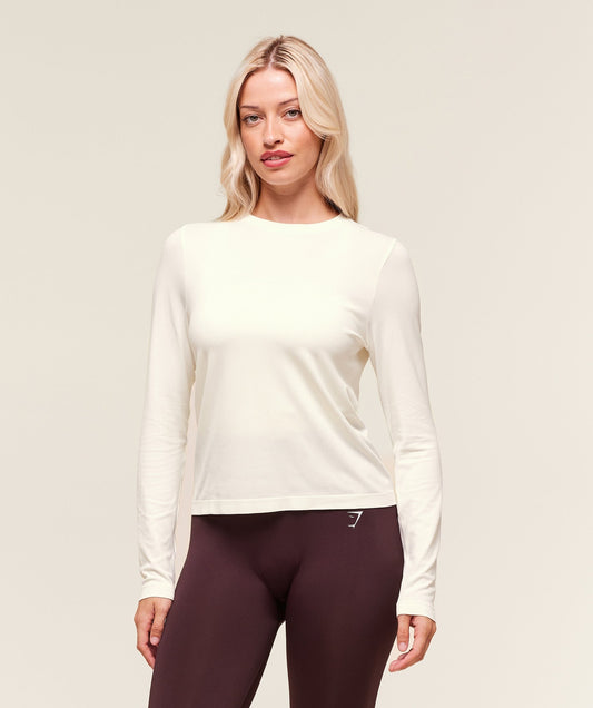 Gymshark Everyday Seamless Long Sleeve Top - Soft White