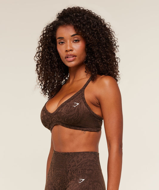 Gymshark Adapt Animal X Whitney Sports Bra - Archive Brown / Soft Brown