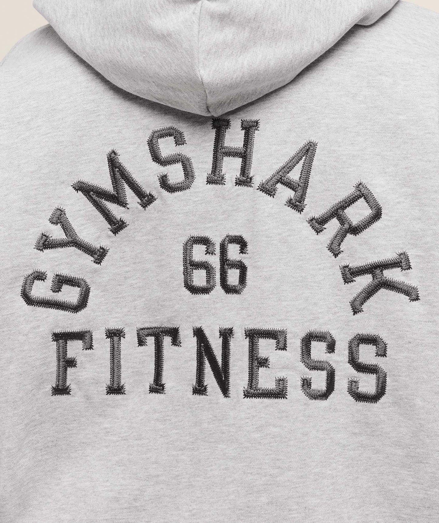 Gymshark Fitness Embroidered Graphic Zip Up Hoodie - Light Grey Core Marl