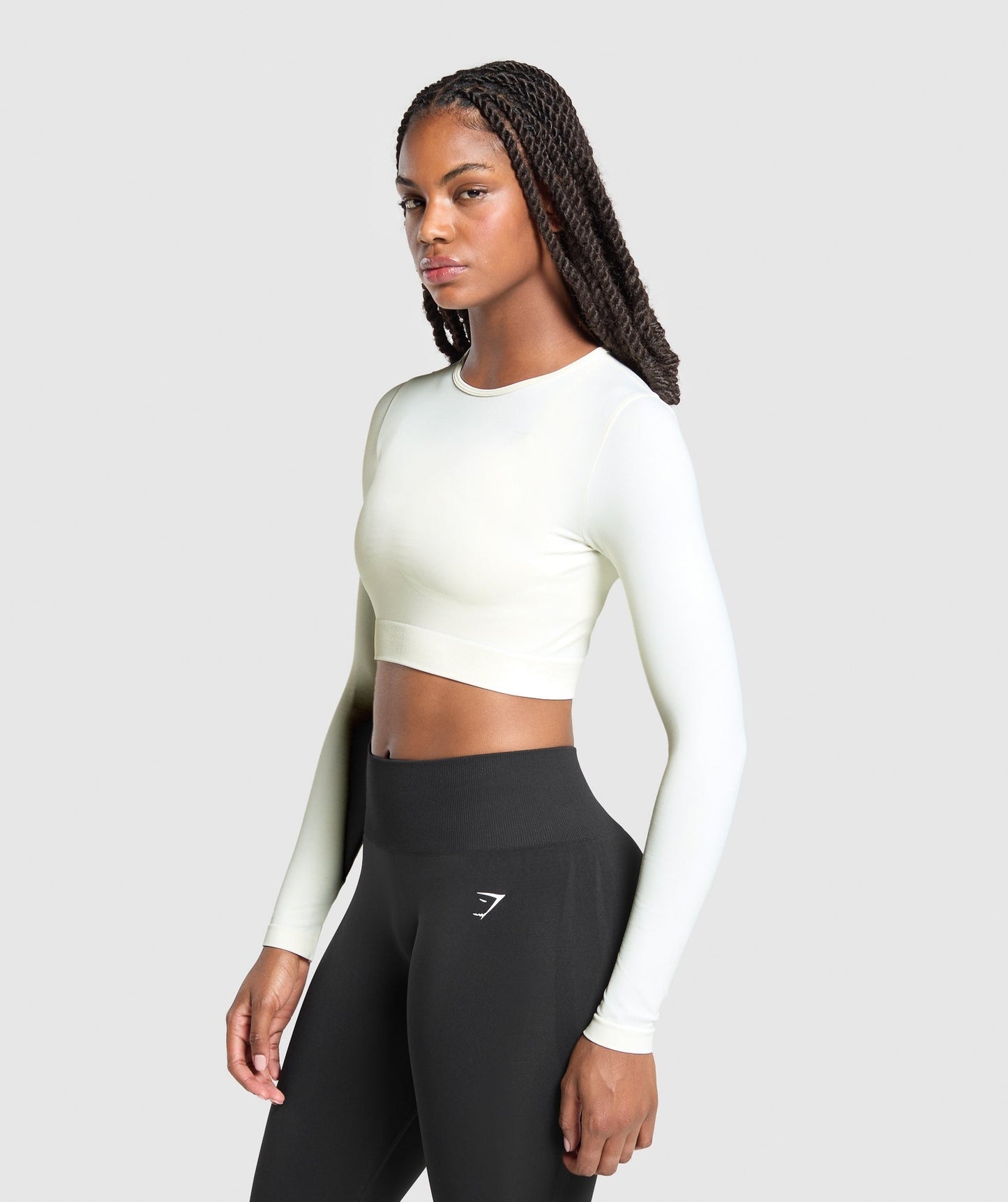 Gymshark Everyday Seamless Long Sleeve Crop Top - Soft White