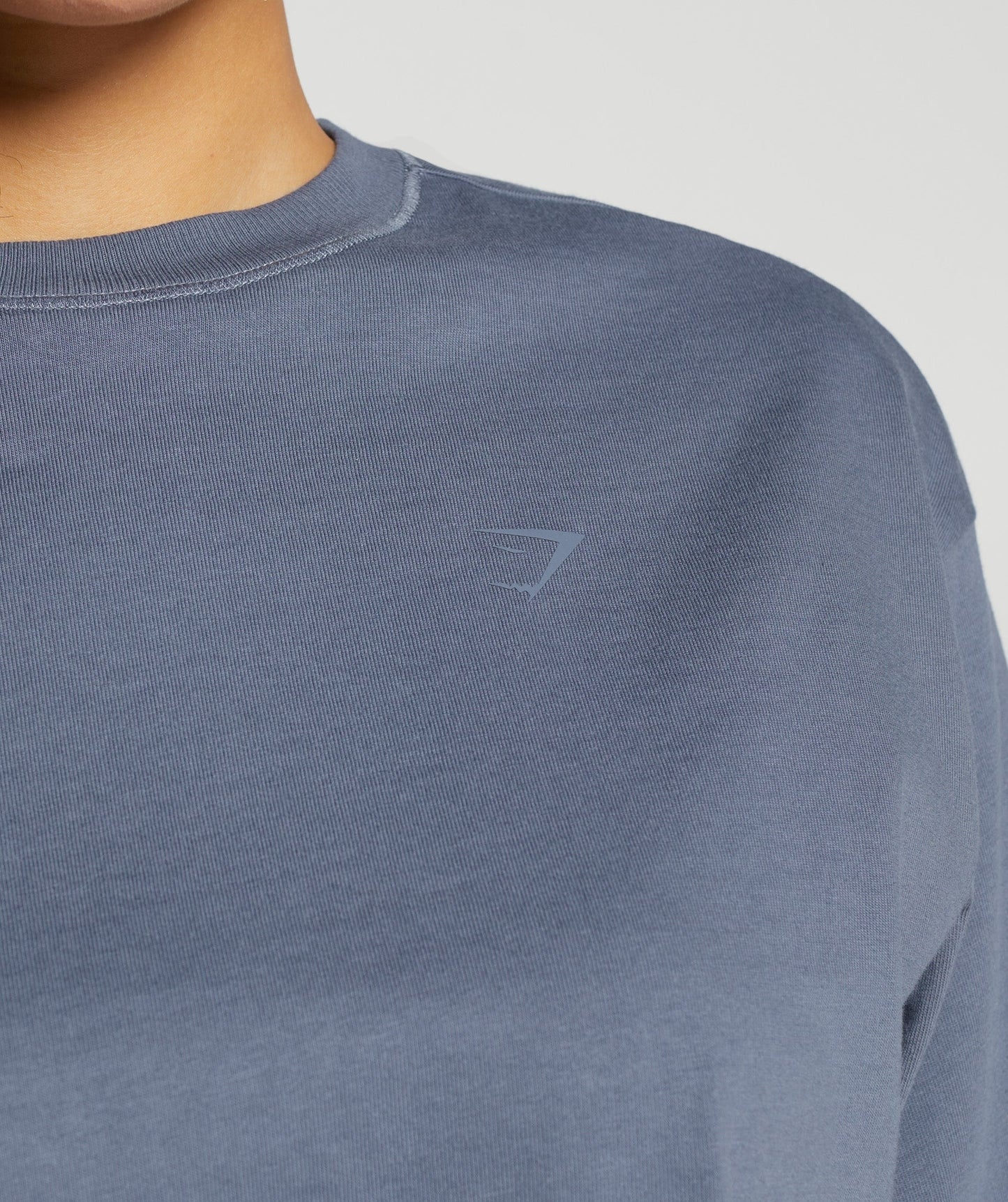 Gymshark Cotton Oversized Long Sleeve Top - Evening Blue