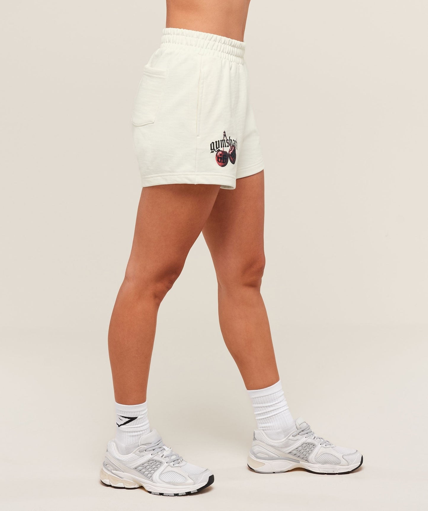 Gymshark Cherry Graphic Shorts - Soft White